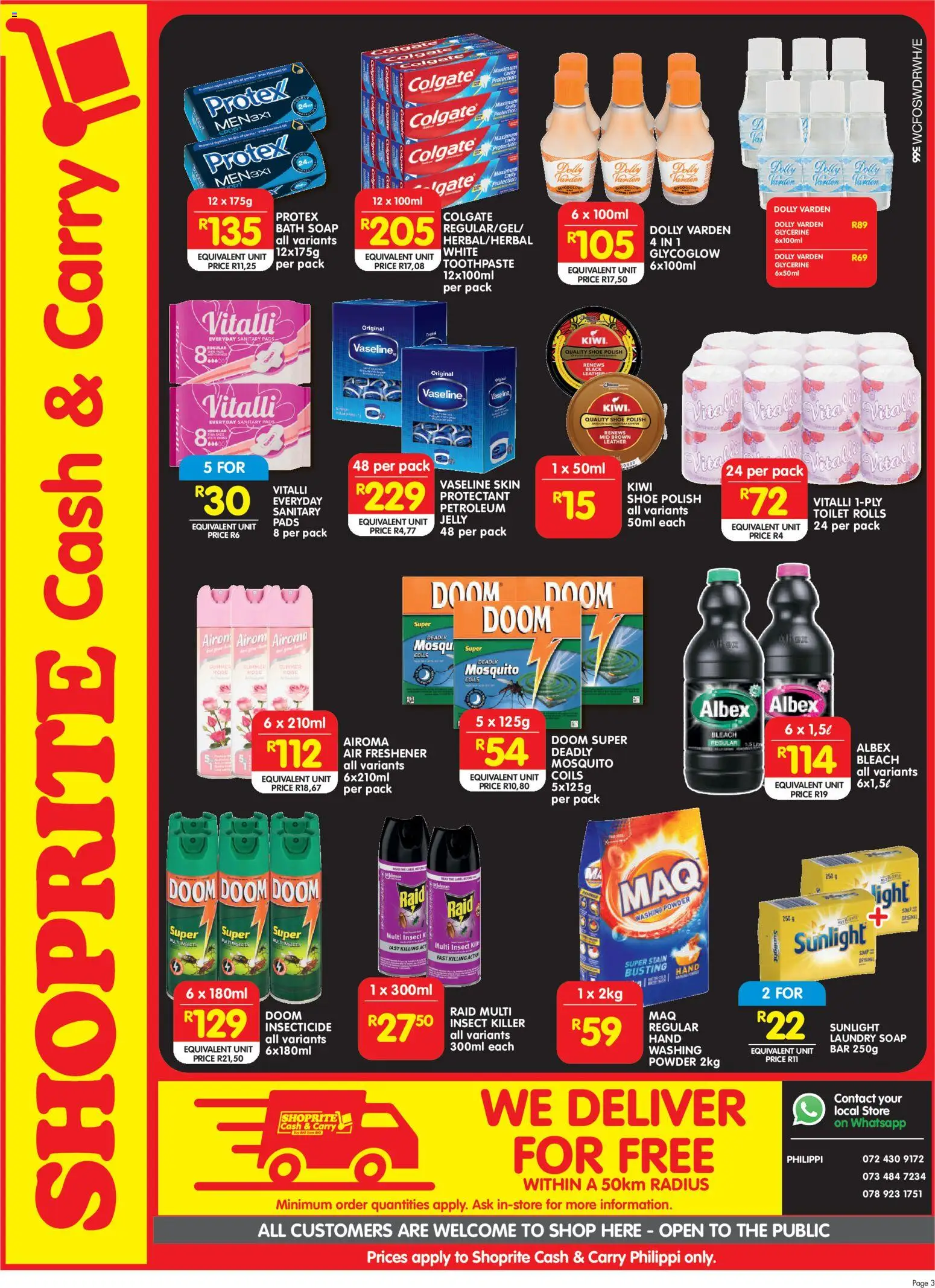 New Shoprite catalogue – valid from 19.01.2026 | Page: 3 | Products: Pads, Air freshener, Bleach, Soap