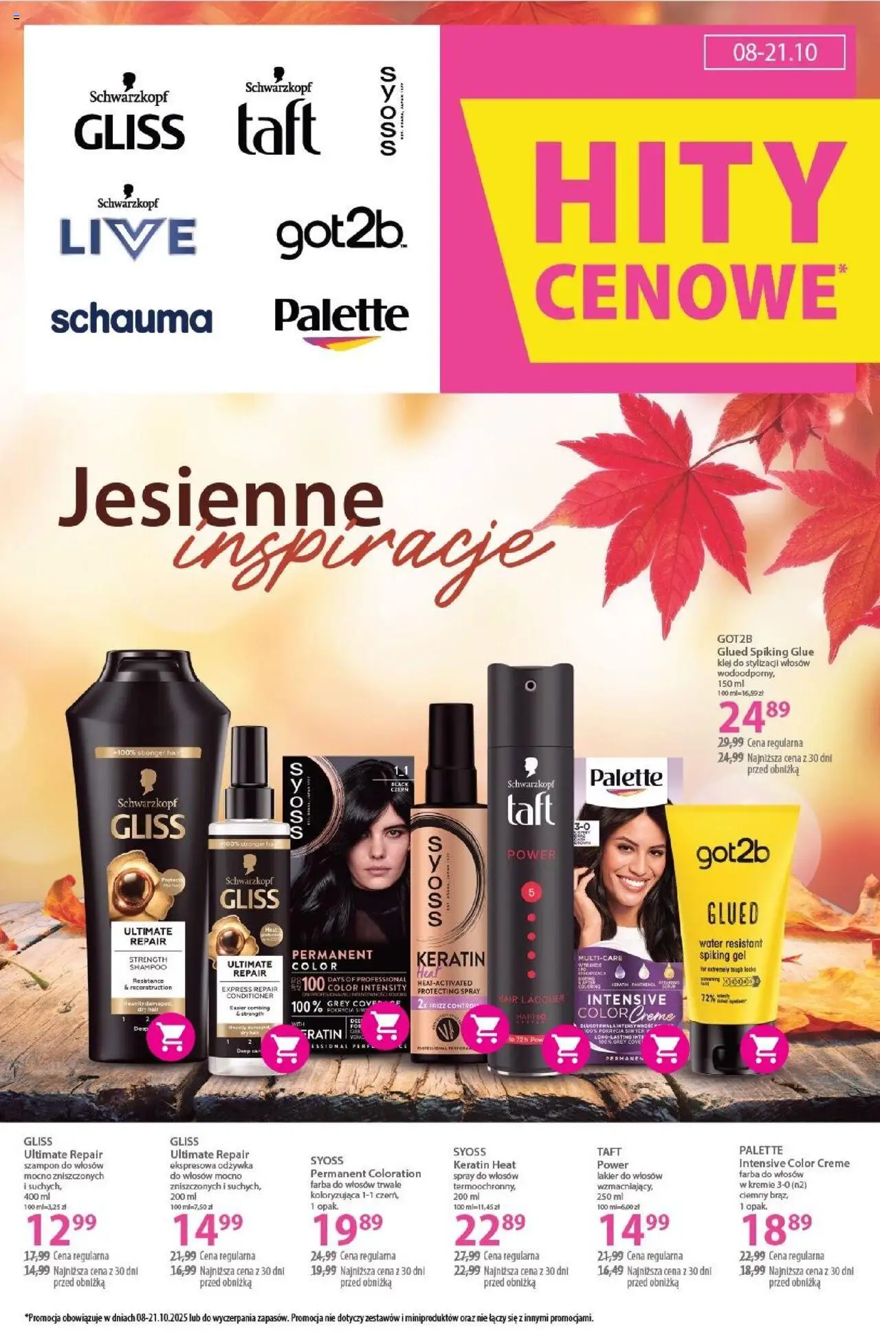 Hebe Gazetka od 08.10.2025 | Strona: 10 | Produkty: Farba do włosów, Szampon, Lakier do włosów, Odżywka do włosów