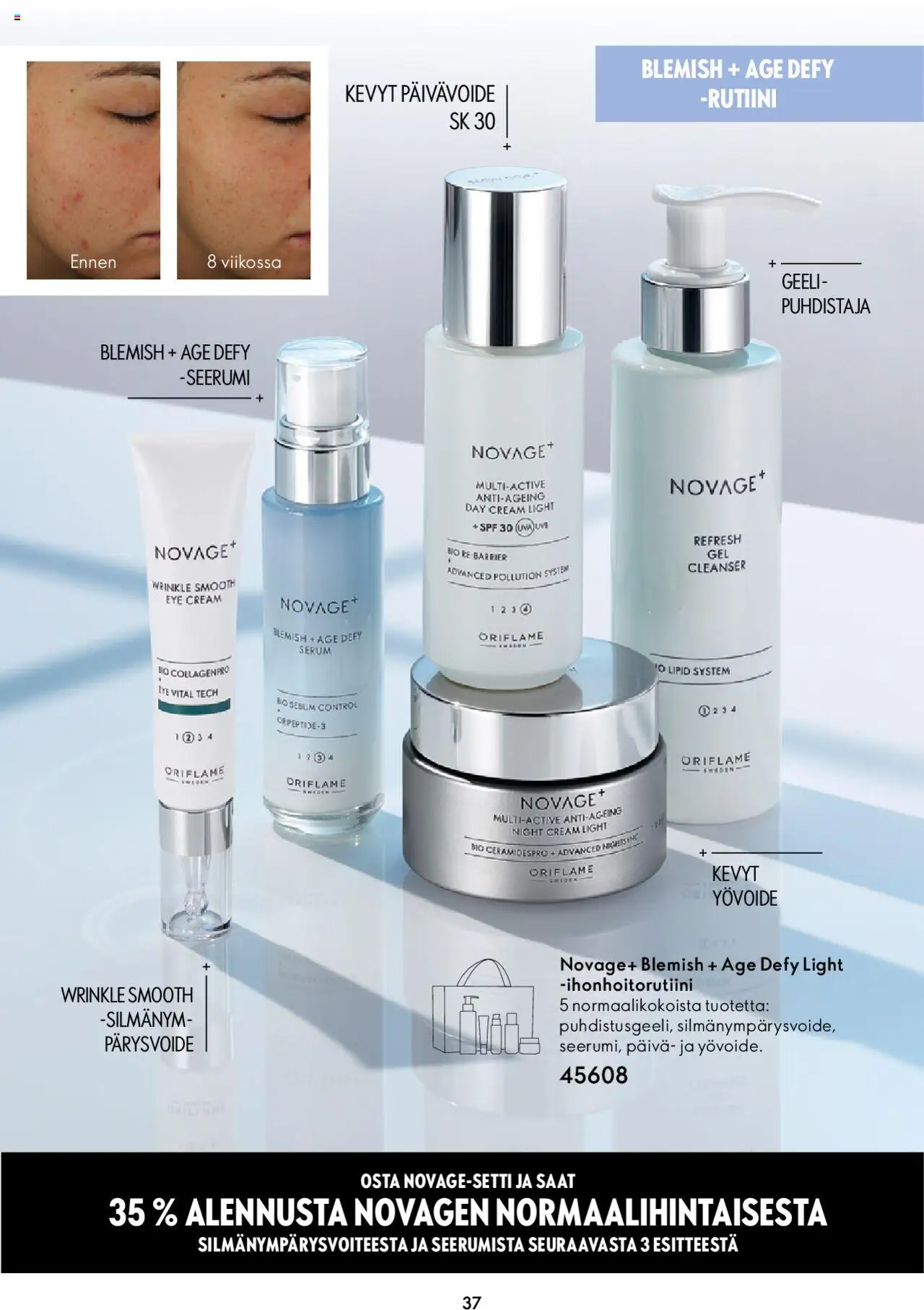 Oriflame Novage+ – voimassa 25.01.2024 alkaen | Sivu: 37 | Tuotteet: Yövoide, Seerumi
