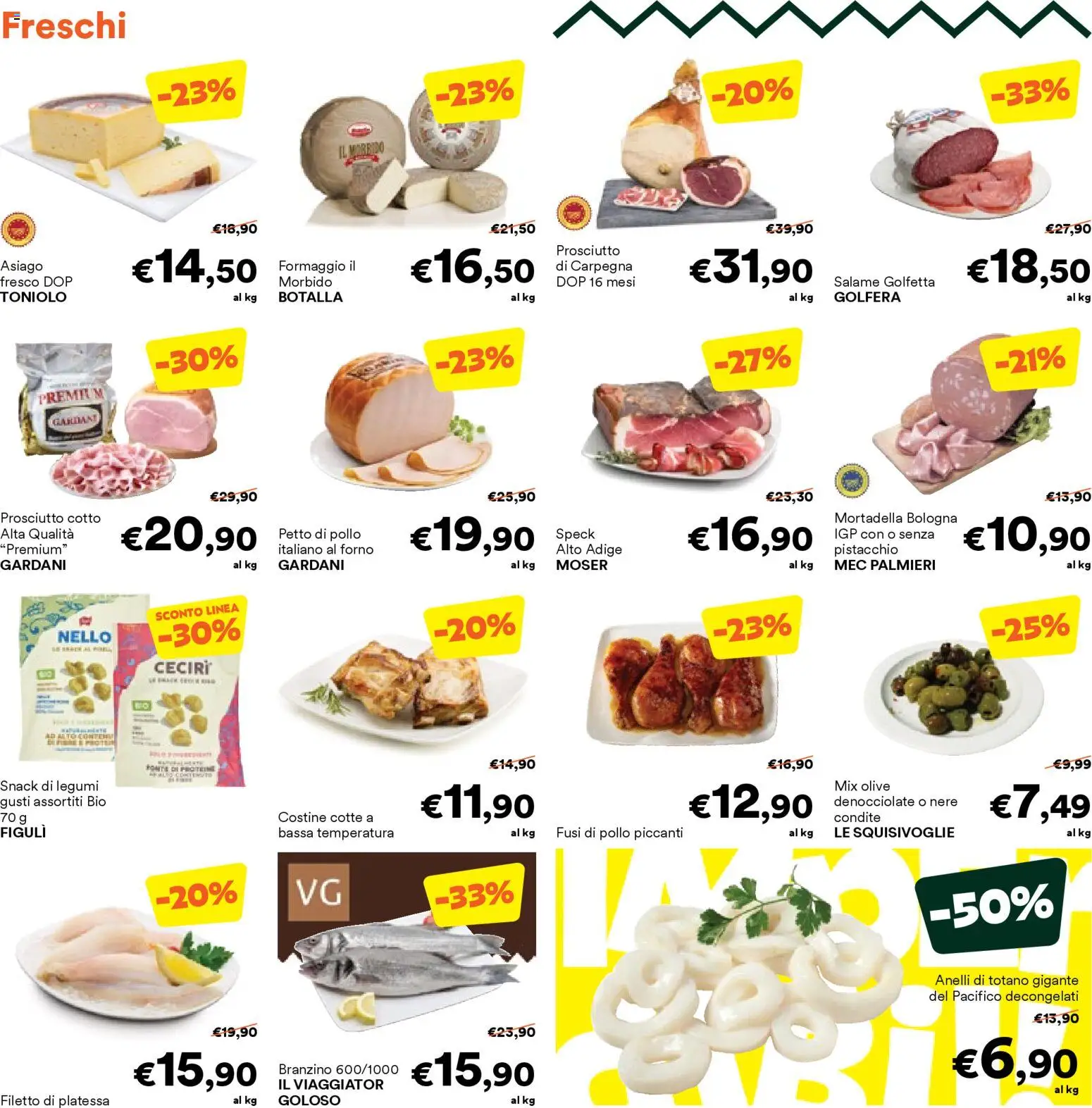 Volantino Unes del 18.11.2025 | Pagina: 4 | Prodotti: Legumi, Prosciutto Cotto, Branzino, Totano