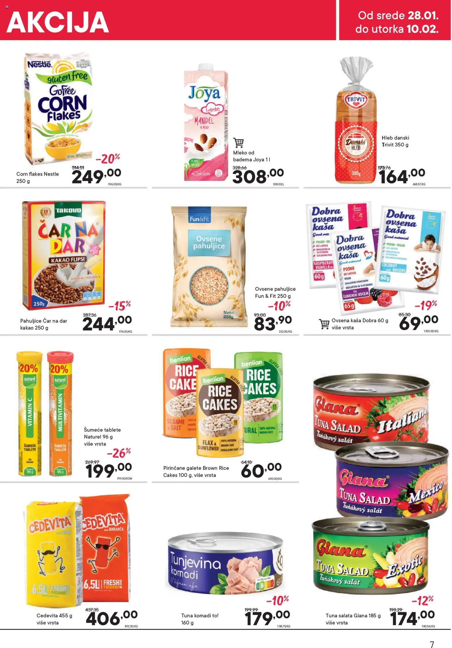 PerSu katalog - važi od 28.01.2026 | Strana: 7 | Proizvode: Cedevita, Mleko, Rice cakes, Hleb