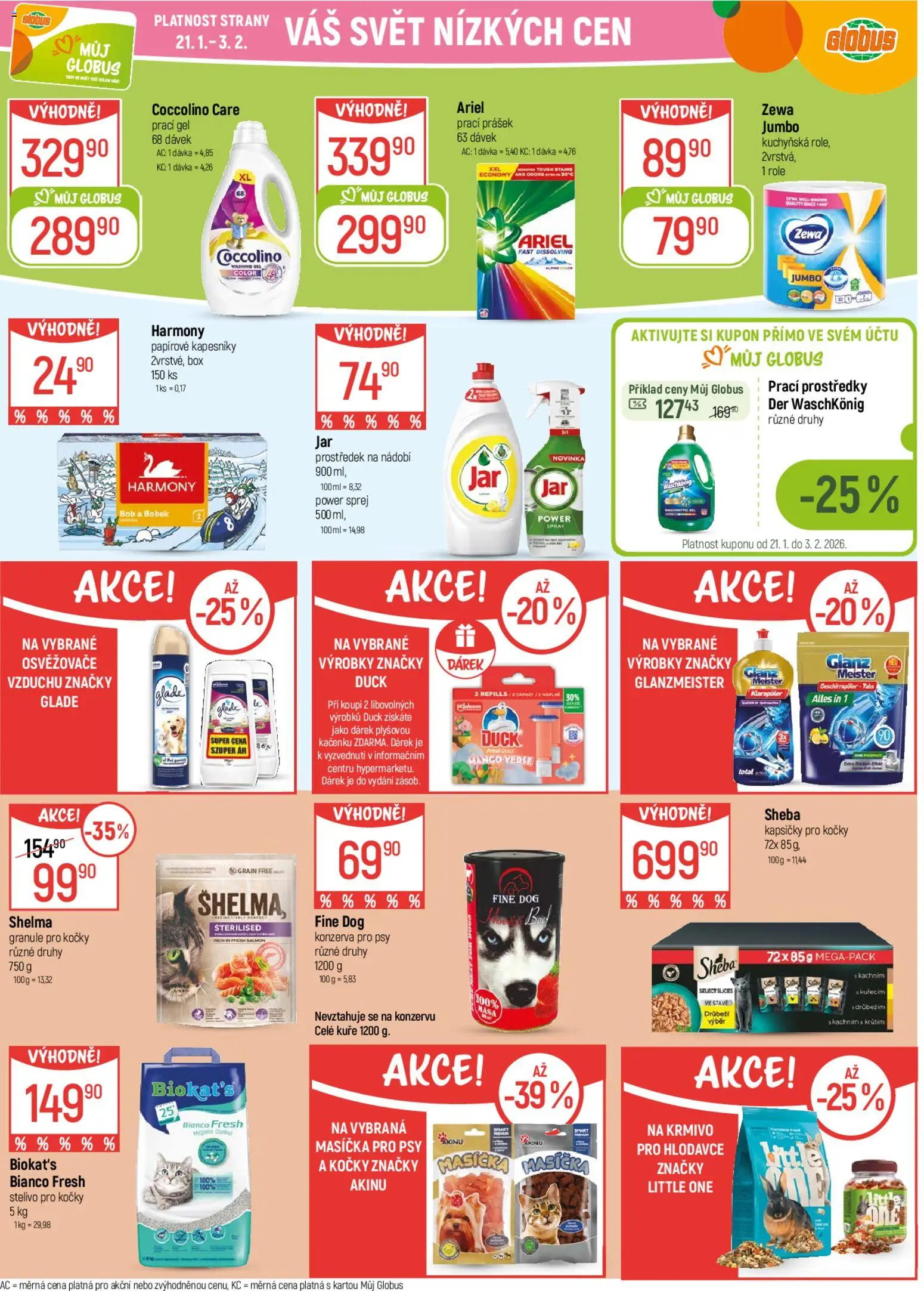 Globus leták od 21.01.2026 | Strana: 24 | Produkty: Granule, Coccolino, Ariel, Sheba