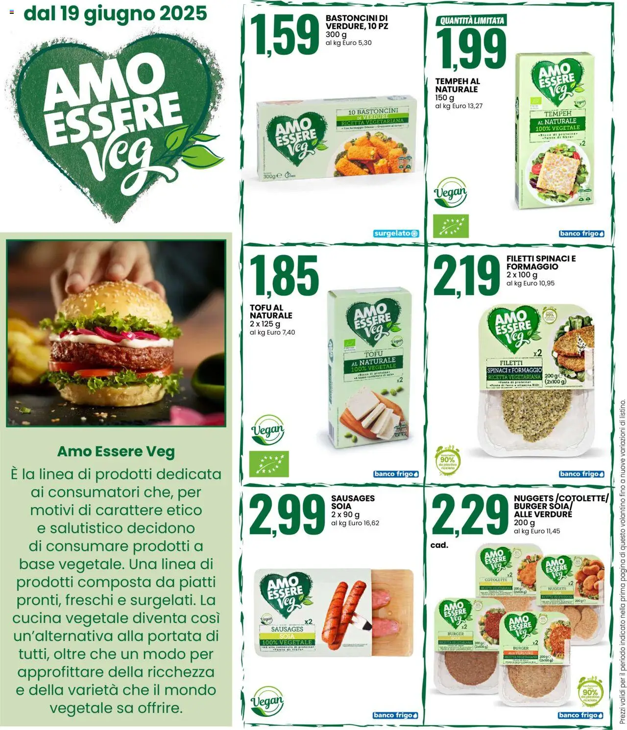 Volantino Eurospin del 19.06.2025 | Pagina: 8 | Prodotti: Nuggets, Verdure, Formaggio, Spinaci
