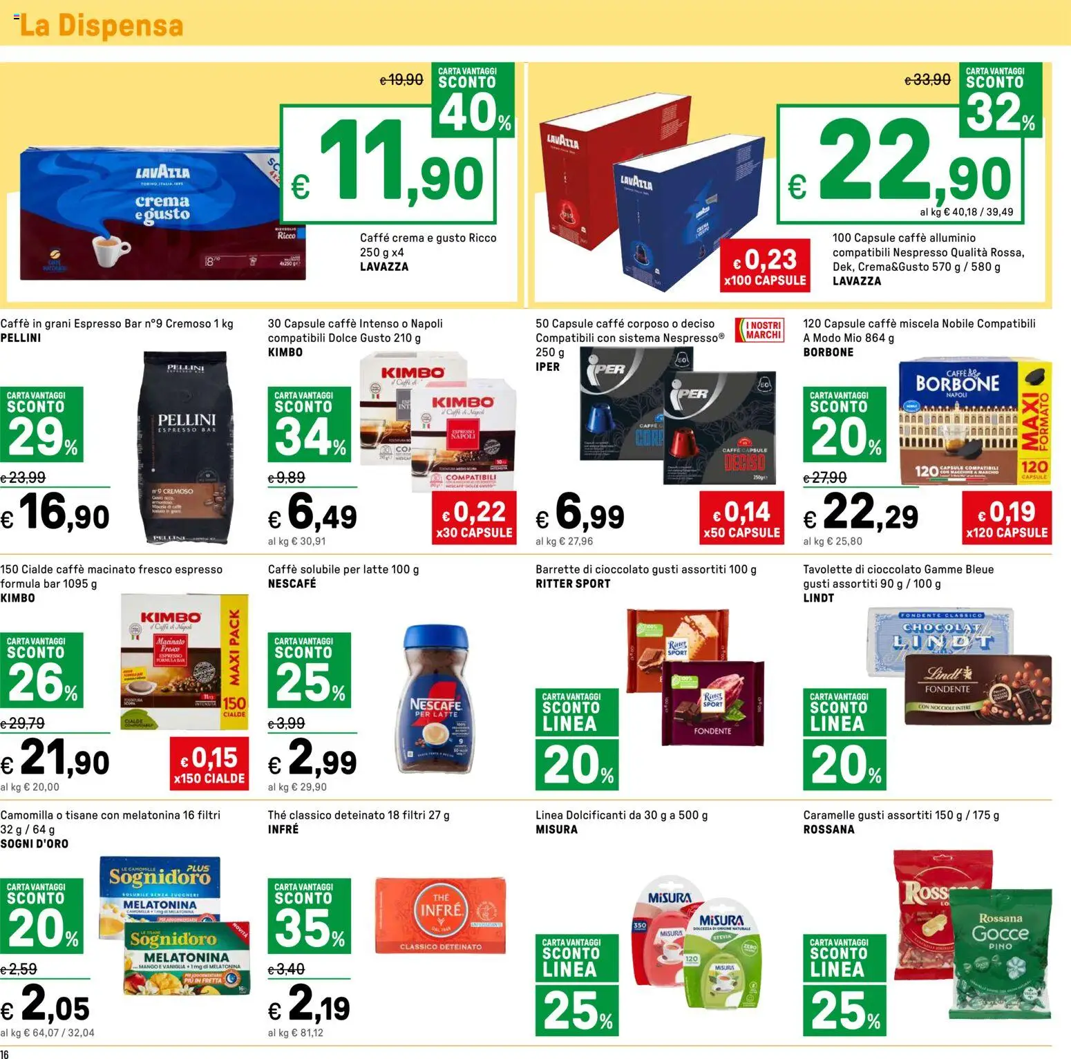 Volantino Iper del 16.04.2026 | Pagina: 16 | Prodotti: Latte, Alluminio, Lavazza, Macinato