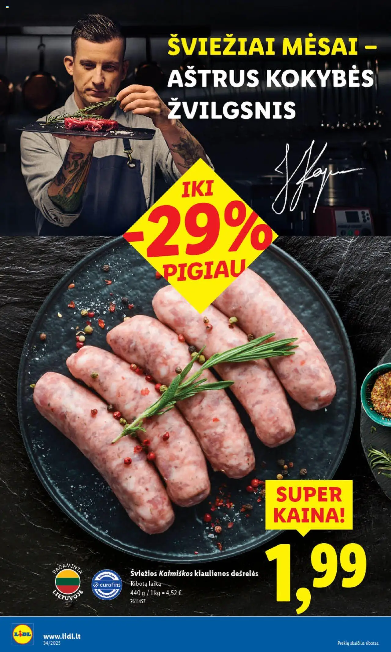 LIDL leidinys│galioja nuo 18.08.2025 | Puslapis: 8 | Prekių: Kiaulienos, Dešrelės