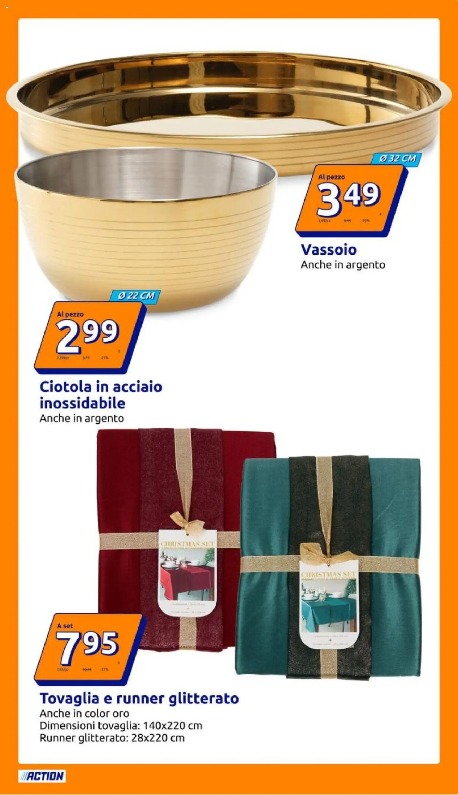 Volantino Action del 17.12.2025 | Pagina: 9 | Prodotti: Vassoio, Tovaglia, Ciotola