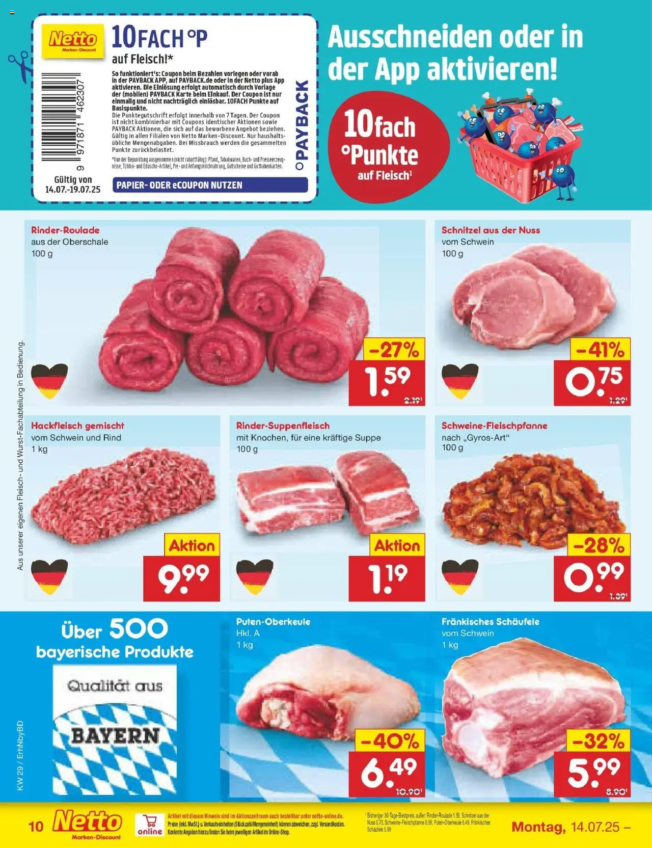 Netto Marken-Discount prospekt Ergolding	 - gültig ab dem 13.07.2025 | Seite: 12 | Produkte: Schnitzel, Fleisch, Hackfleisch