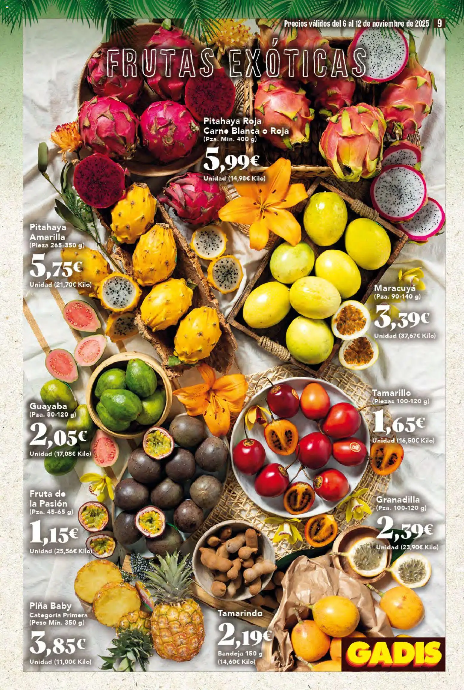 Gadis - folleto │ válido desde el 06.11.2025 | Página: 9 | Productos: Piña, Peso, Bandeja