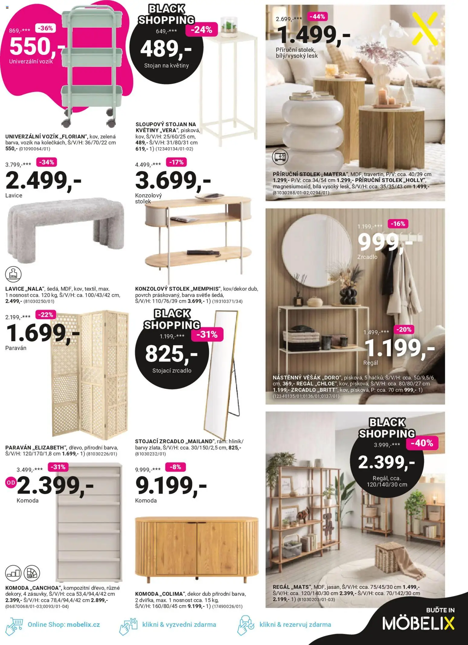 Möbelix Black Friday od 10.11.2025 | Strana: 9 | Produkty: Květiny, Lavice, Zrcadlo, Barvy