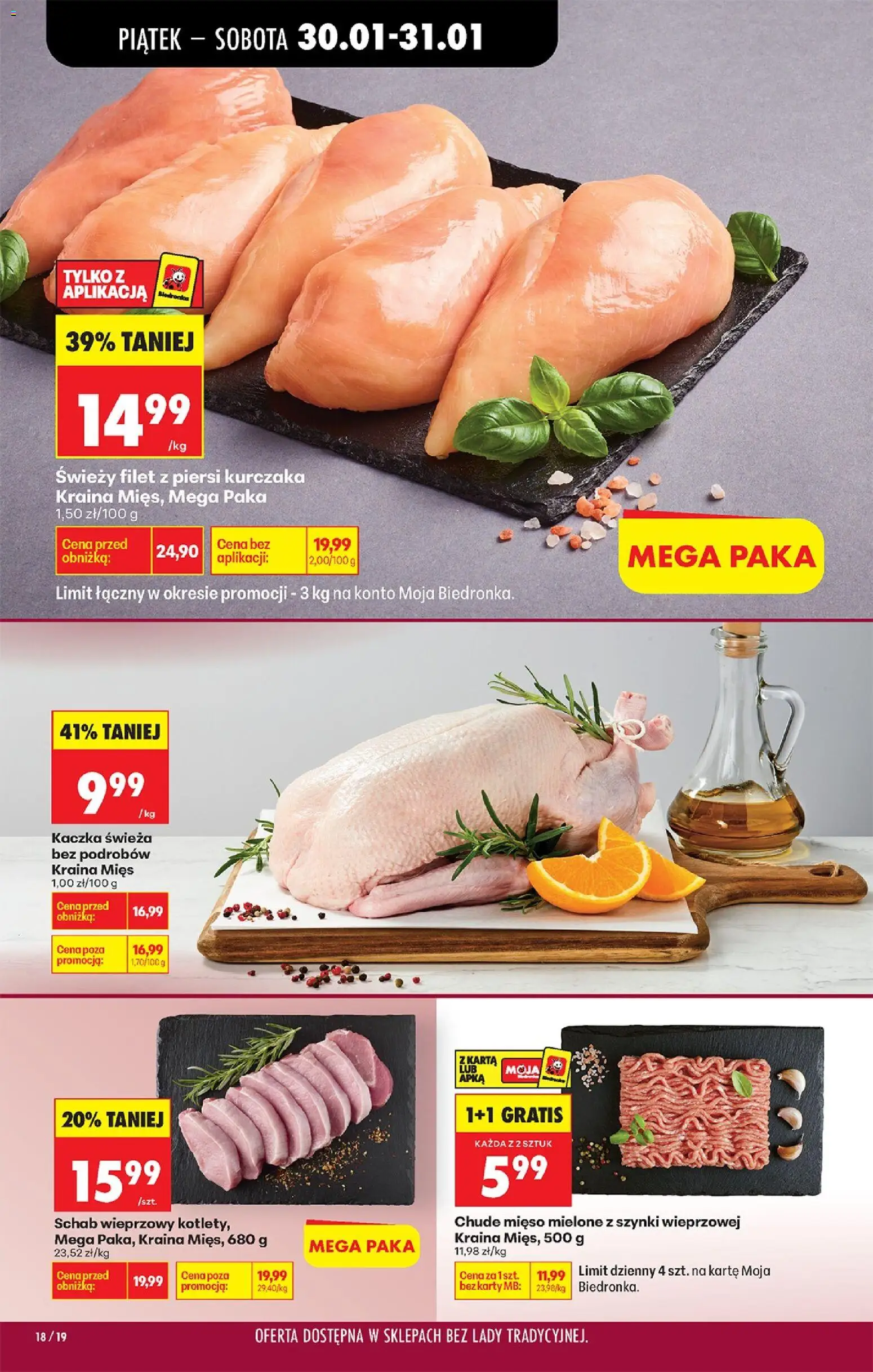 Biedronka gazetka - Od piątku od 30.01.2026 | Strona: 22 | Produkty: Schab, Piersi, Kaczka, Filet z piersi kurczaka
