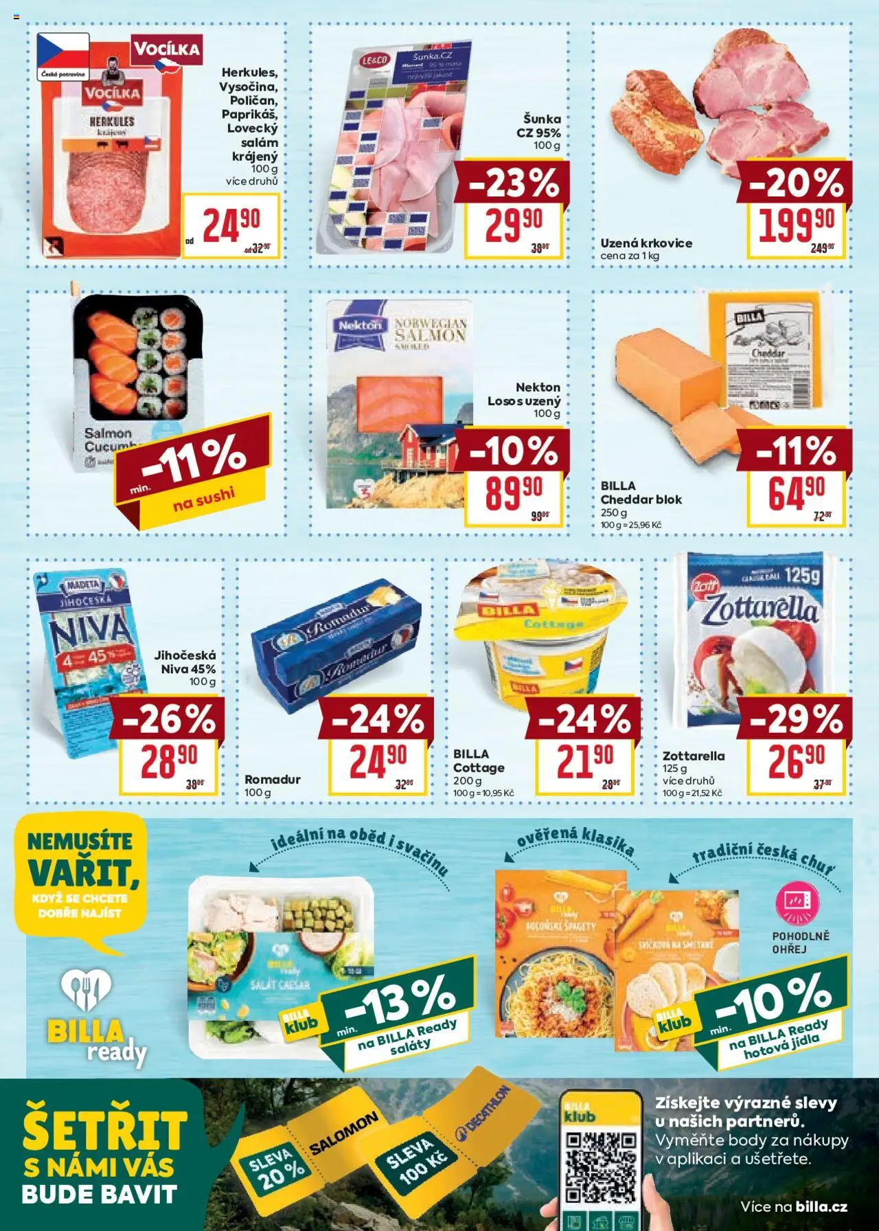Billa Velký leták od 24.09.2025 | Strana: 11 | Produkty: Salát, Sushi, Krkovice, Cottage