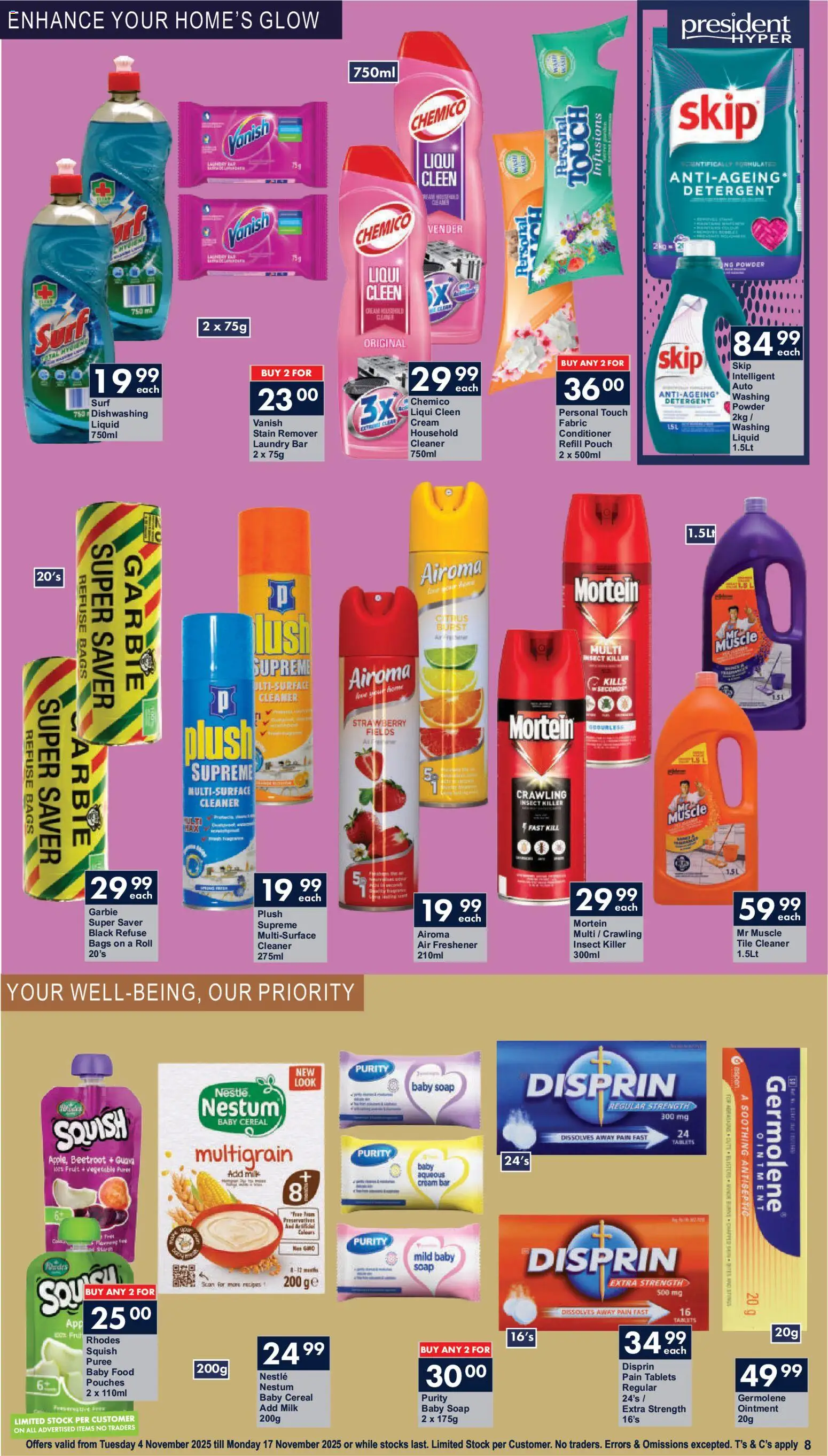 New President Hyper catalogue – valid from 04.11.2025 | Page: 8 | Products: Air freshener, Powder, Fruit, Stain remover