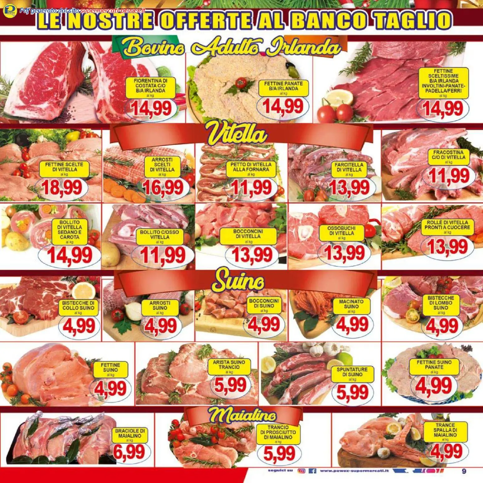 Volantino Pewex del 16.12.2025 | Pagina: 9 | Prodotti: Bovino, Carota, Sedano, Prosciutto