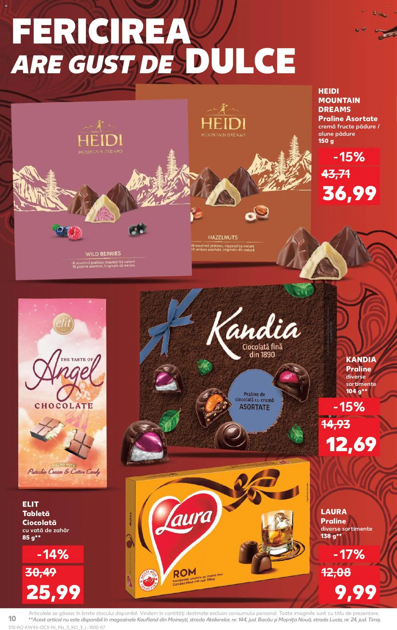 Noul catalog Kaufland – valabil de la 05.11.2025 | Pagină: 10 | Produse: Praline, Ciocolată, Rom, Fructe