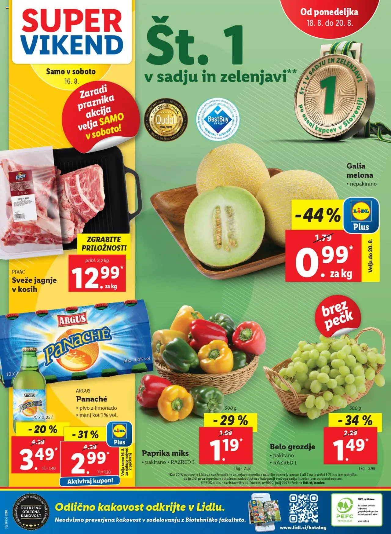 Lidl - Ljubljana │ velja od 14.08.2025 | Stran: 68 | Izdelki: Melona, Paprika, Pivo, Sadje