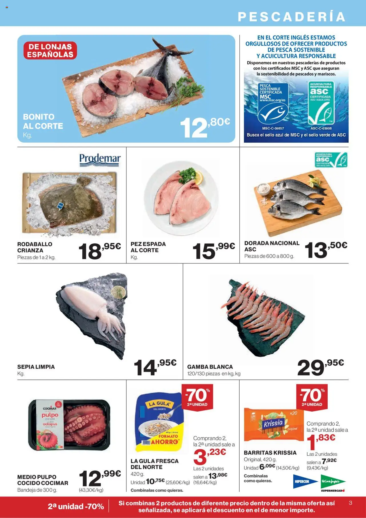 Hipercor catálogo │ válido desde el 31.07.2025 | Página: 3 | Productos: Bandeja, Gamba