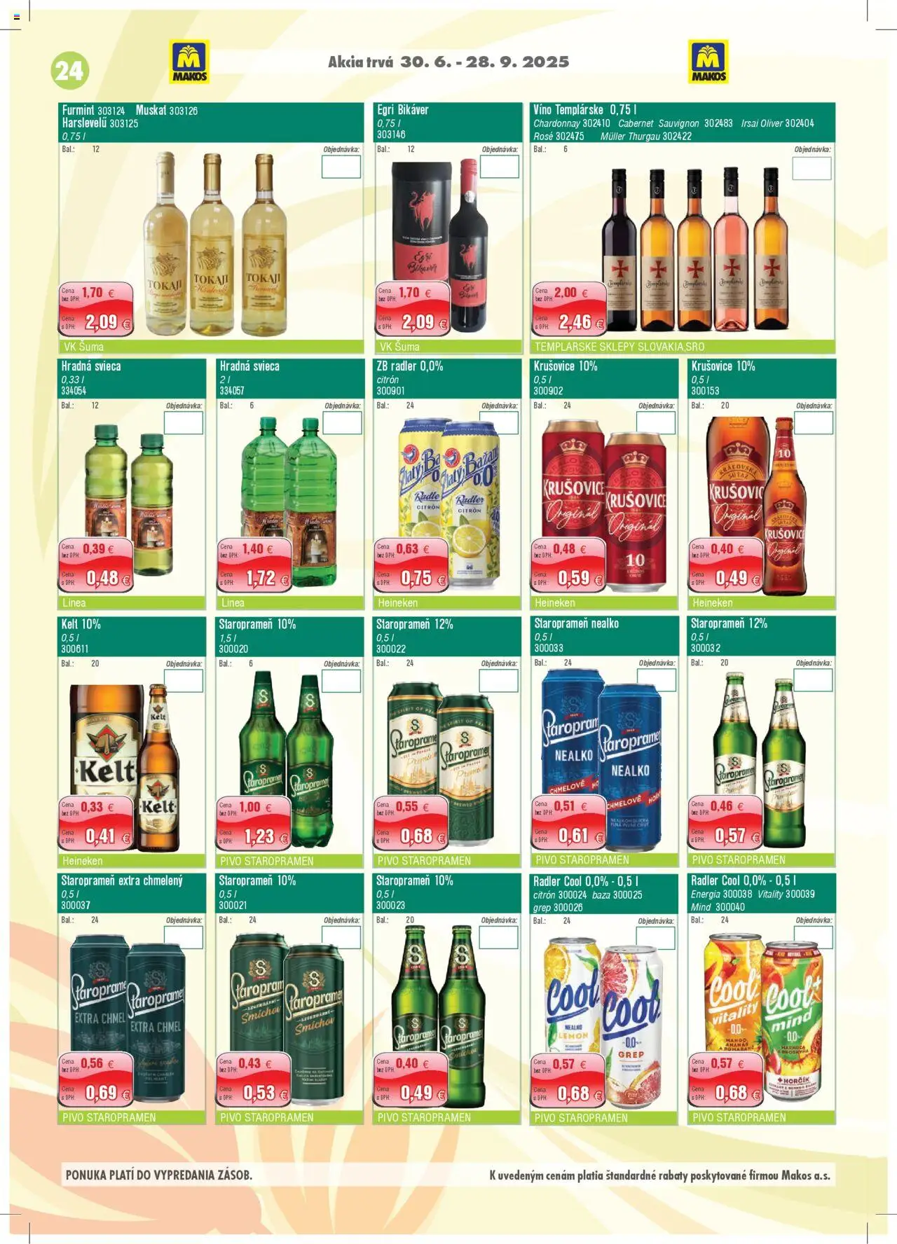 Makos leták │ platný od 30.06.2025 | Strana: 24 | Produkty: Pivo, Radler, Staropramen, Ananás