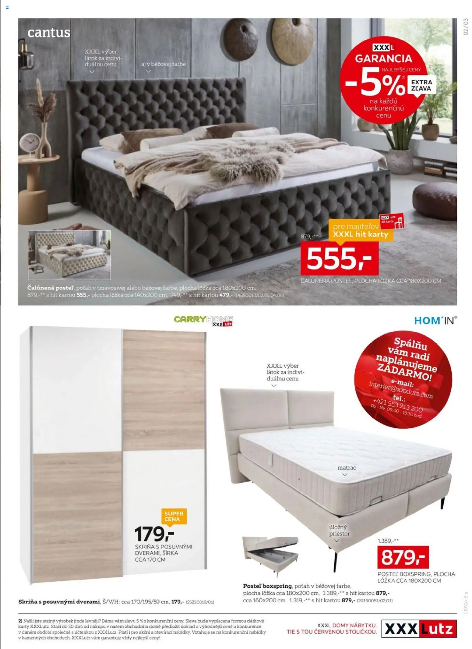 Nové XXXLutz akcie – leták je platný od 06.04.2026 | Strana: 3 | Produkty: Matrac, Posteľ, Skriňa