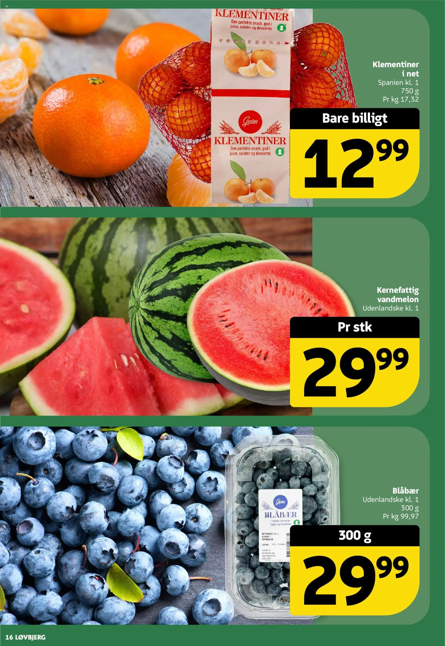 Løvbjerg tilbudsavis – gyldig fra 16.01.2026 | Side: 18 | Produkter: Blåbær, Vandmelon, Kager