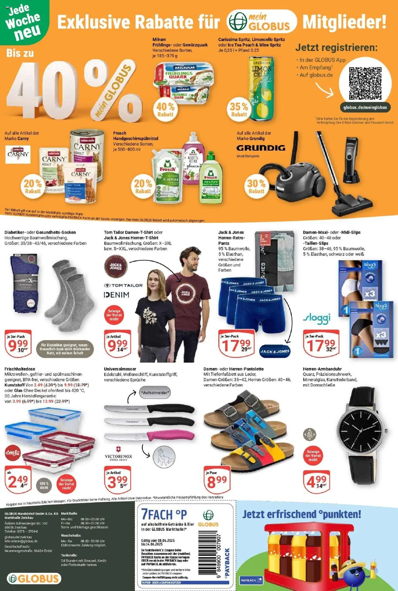 Globus prospekt Zwickau	 - gültig ab dem 08.06.2025 | Seite: 27 | Produkte: T-Shirt, Quark, Bier, Milram