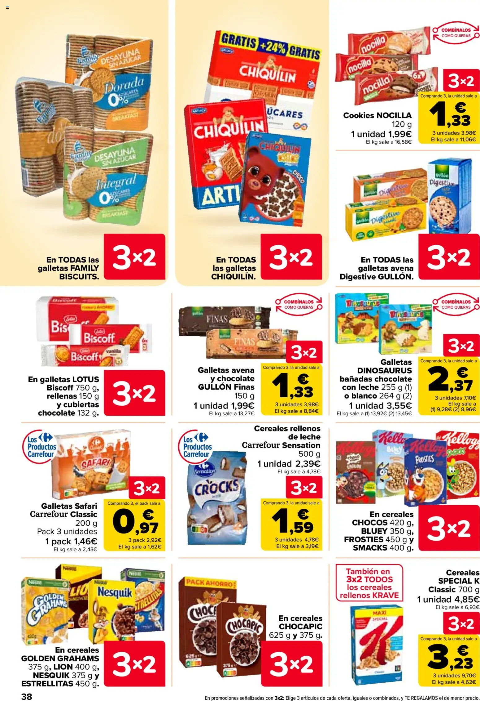 Carrefour folleto │ válido desde el 28.10.2025 | Página: 38 | Productos: Leche, Chocolate, Cereales, Galletas