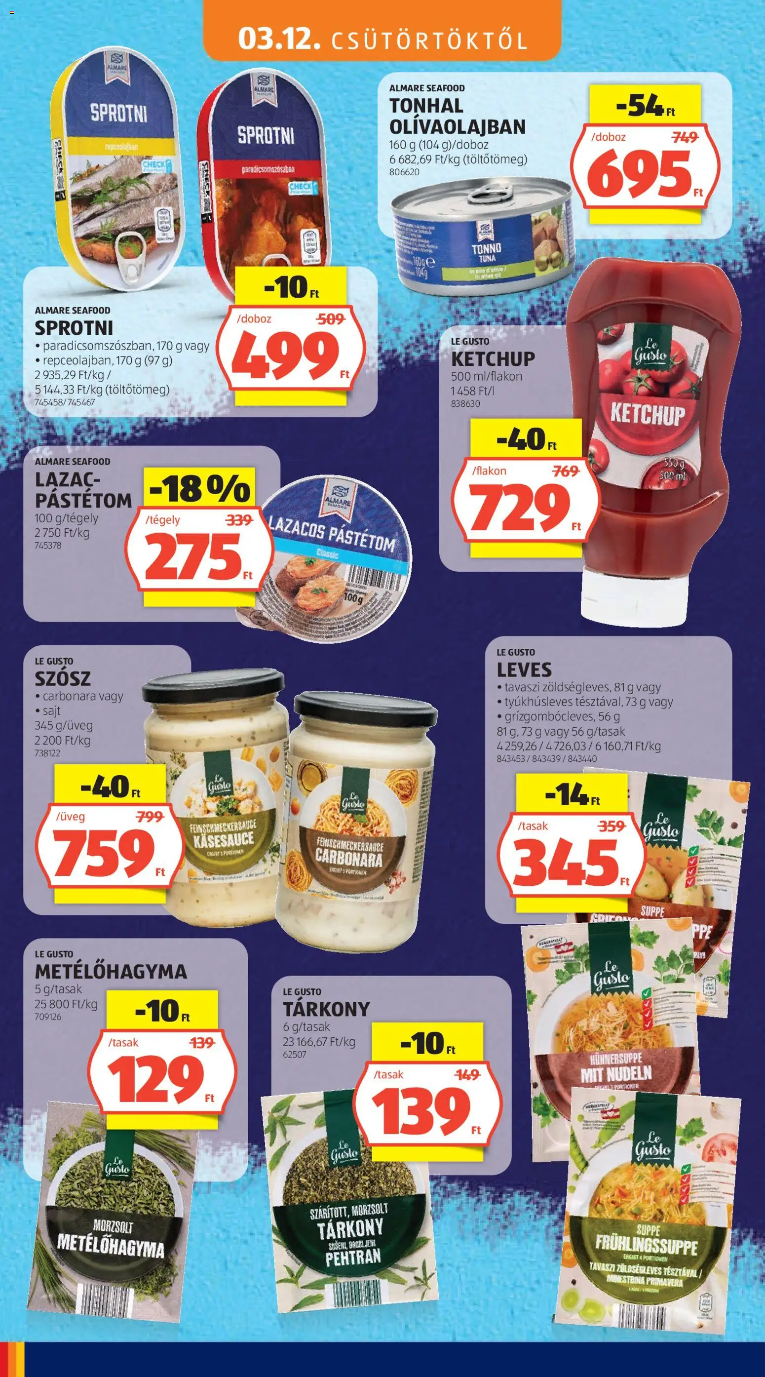 Aldi akciós ujság - amely érvényes a következő dátumtól: 12.03.2026 | Oldal: 14 | Termékek: Sajt, Lazac, Pástétom, Szósz