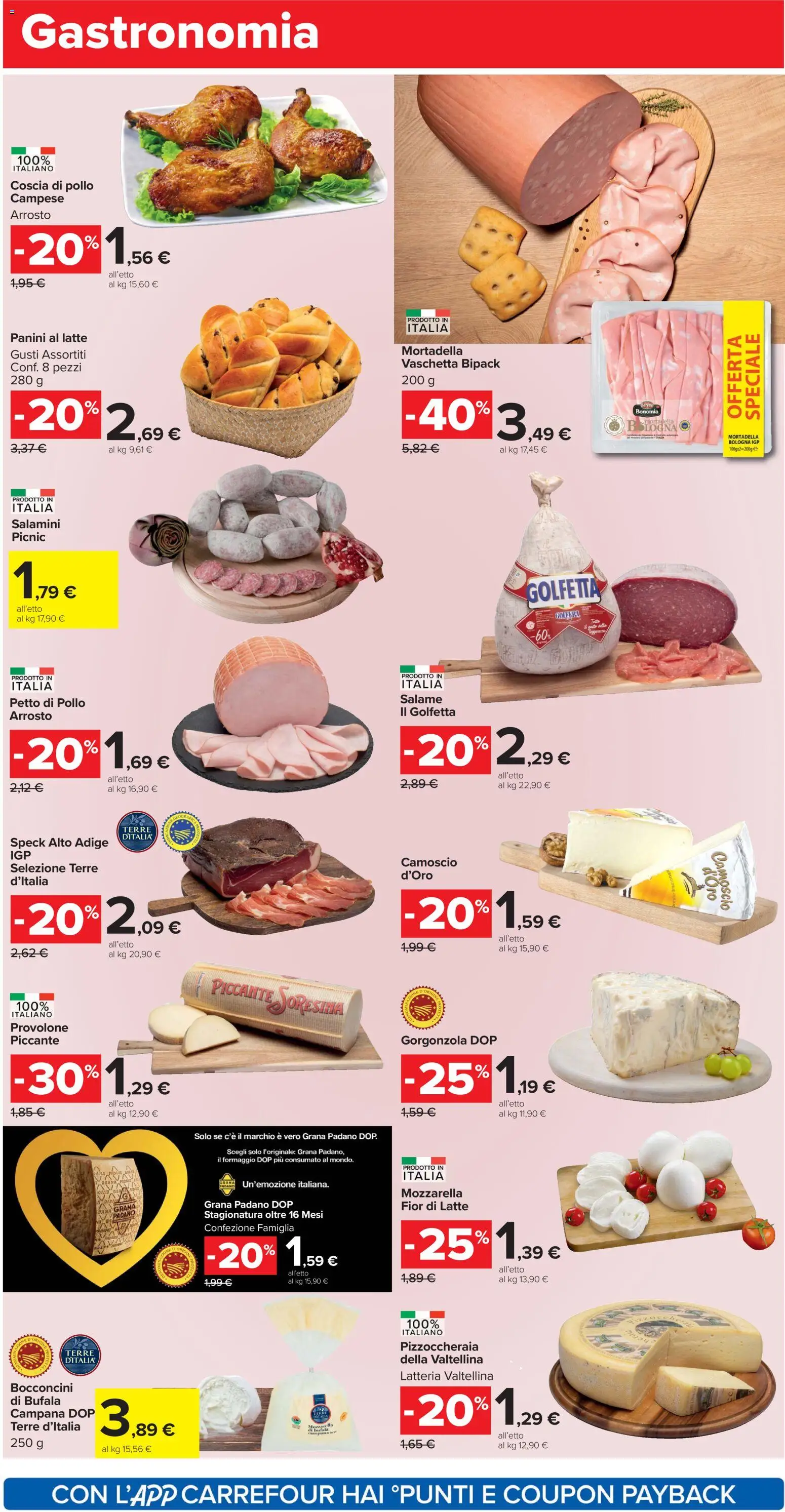 Volantino Carrefour del 04.11.2025 | Pagina: 6 | Prodotti: Speck, Mozzarella, Latte, Gorgonzola