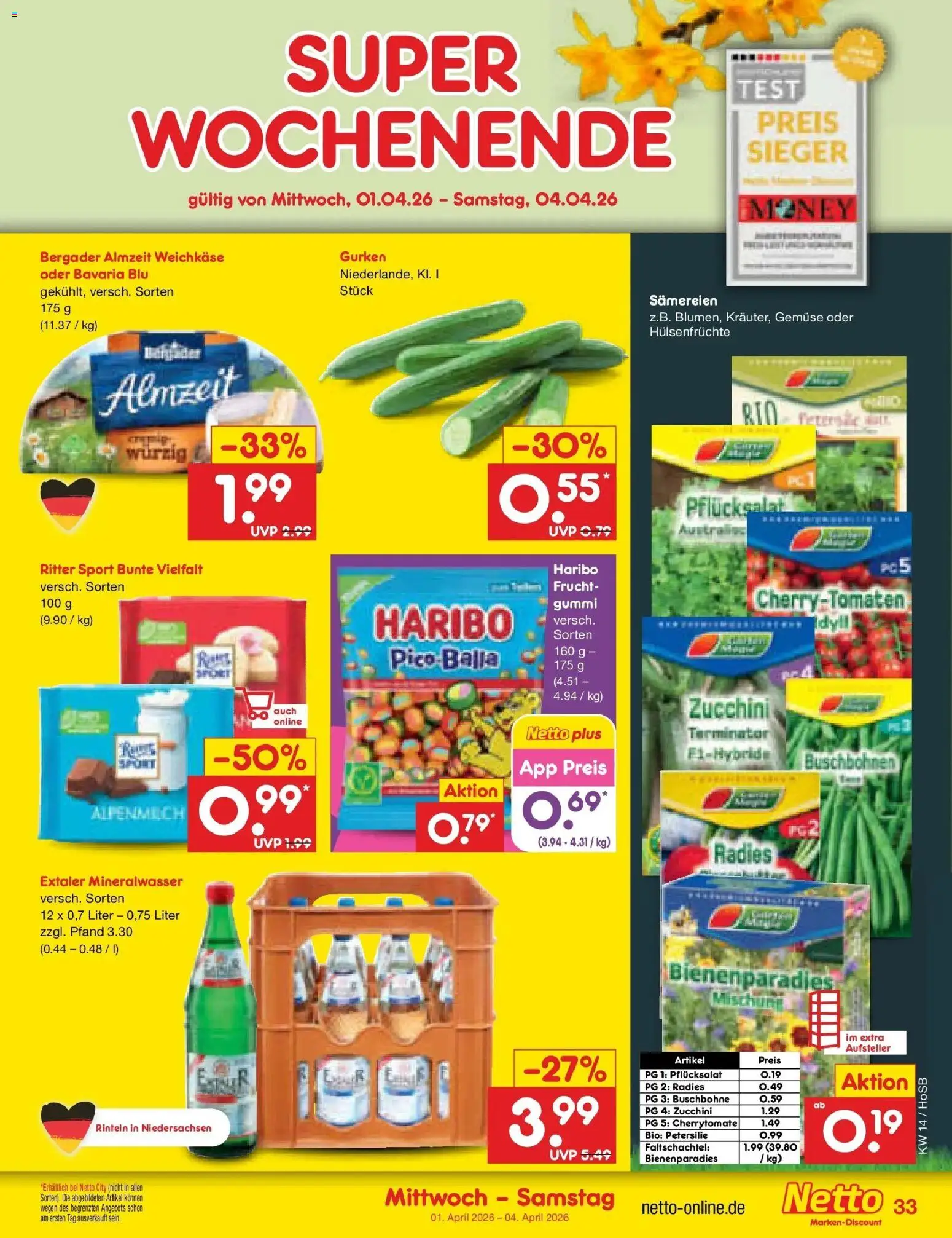 Netto Marken-Discount Prospekt Hannover	 – gültig ab 29.03.2026 | Seite: 47 | Produkte: Haribo, Ritter sport, Gemüse, Petersilie