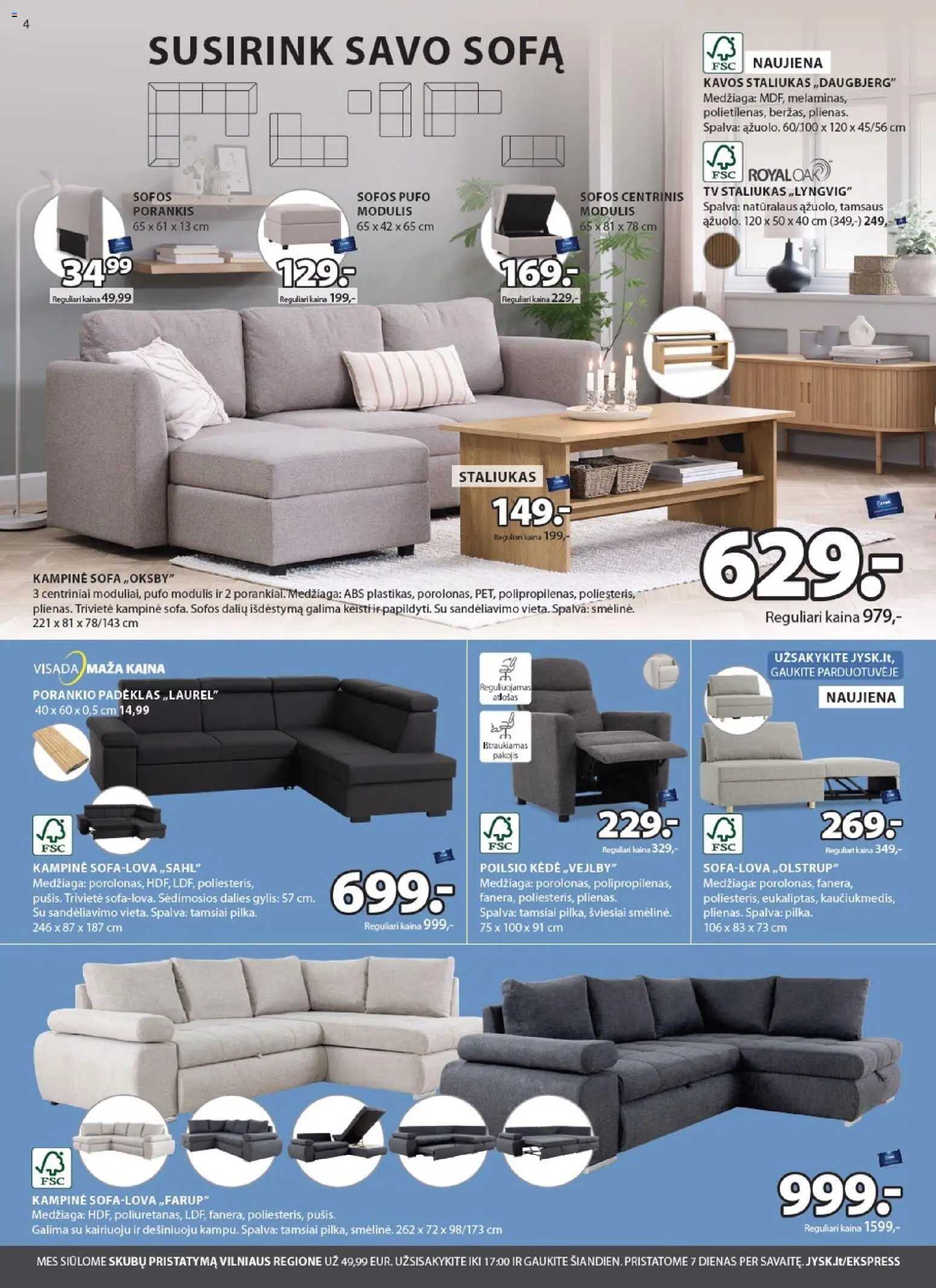 JYSK akcijos nuo 28.10.2025 | Puslapis: 4 | Prekių: Tv, Sofa, Kėdė