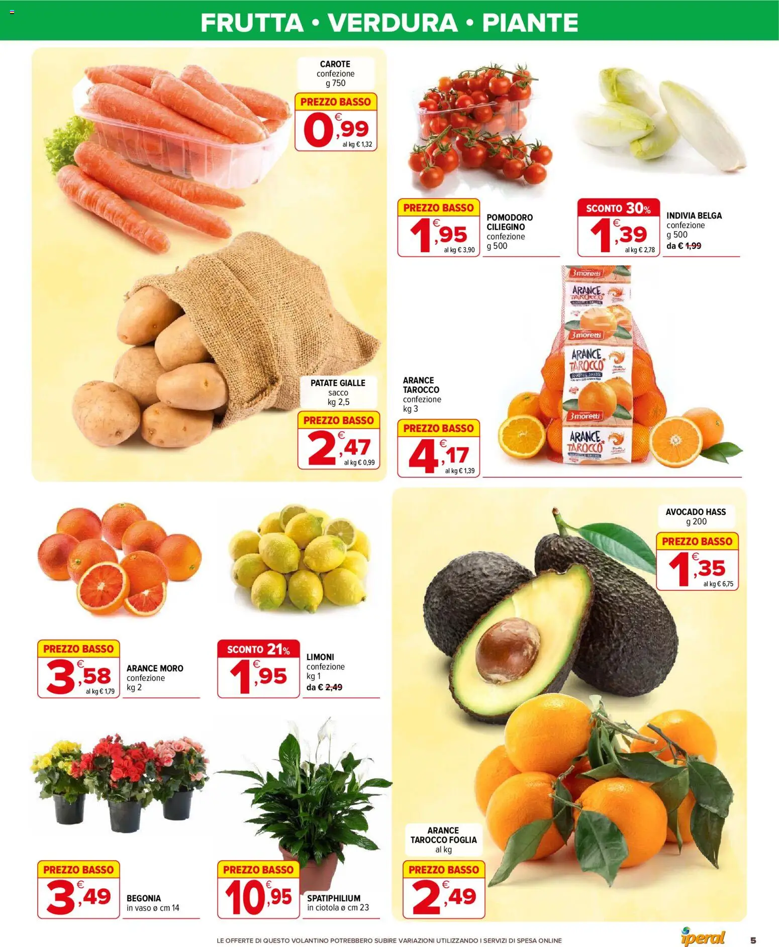 Volantino Iperal del 21.01.2026 | Pagina: 5 | Prodotti: Frutta, Carote, Indivia, Ciotola