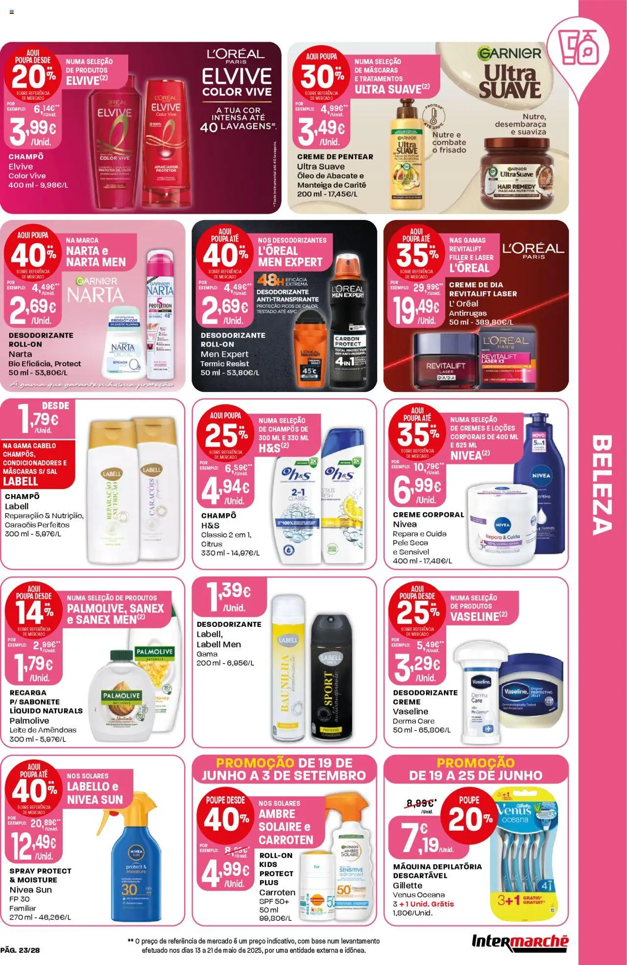 Intermarché folheto │ válido de 19.06.2025 | Página: 23 | Produtos: Antitranspirante, Sal, Manteiga, Creme