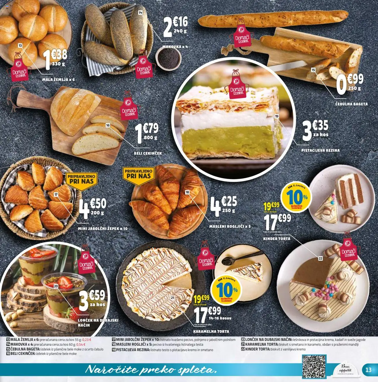 E.leclerc katalog │ velja od 11.06.2025 | Stran: 13 | Izdelki: Žemlja, Mandlji, Torta, Kos