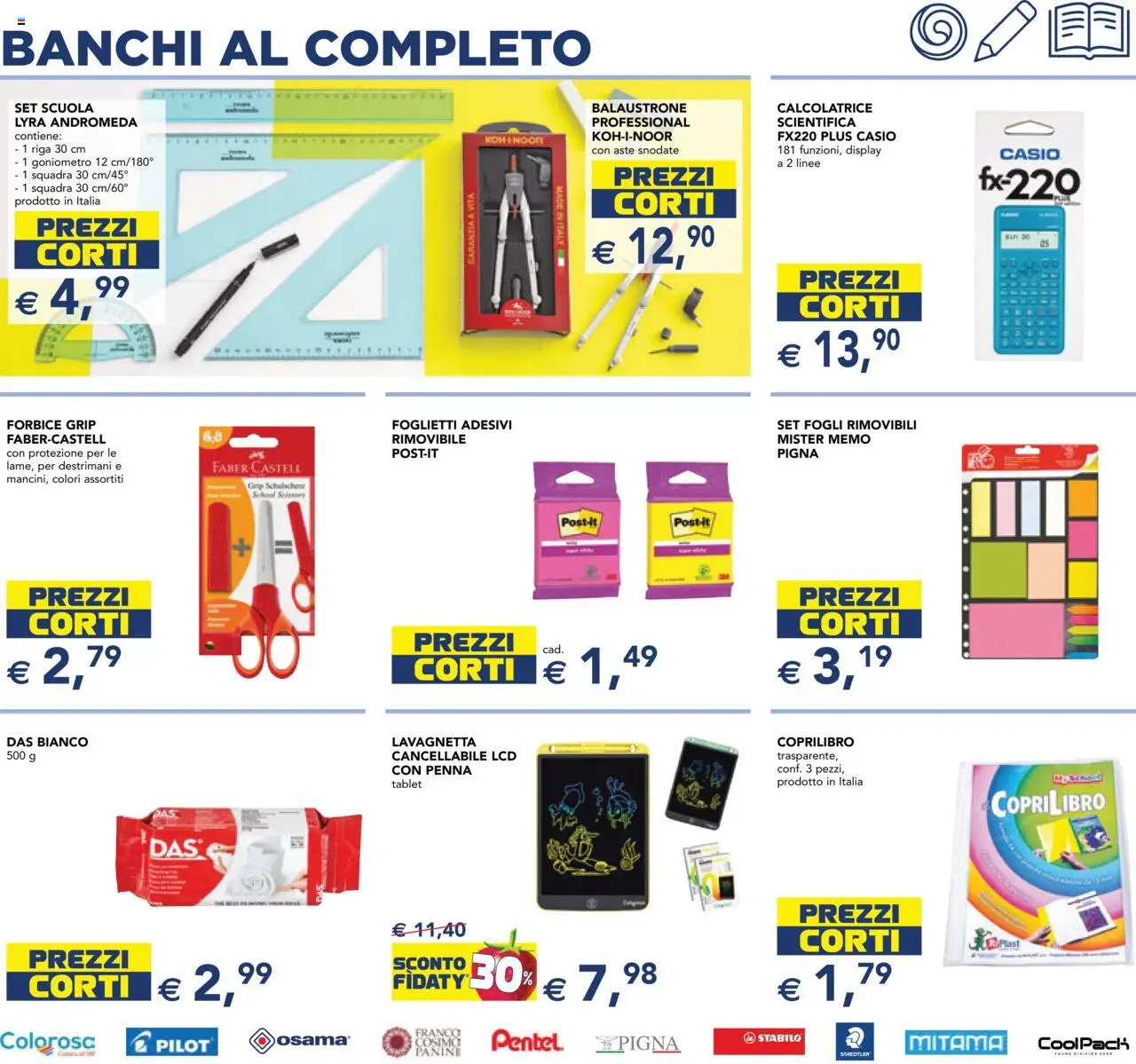 Volantino Esselunga S del 25.08.2025 | Pagina: 7 | Prodotti: Tablet, Forbice, Calcolatrice