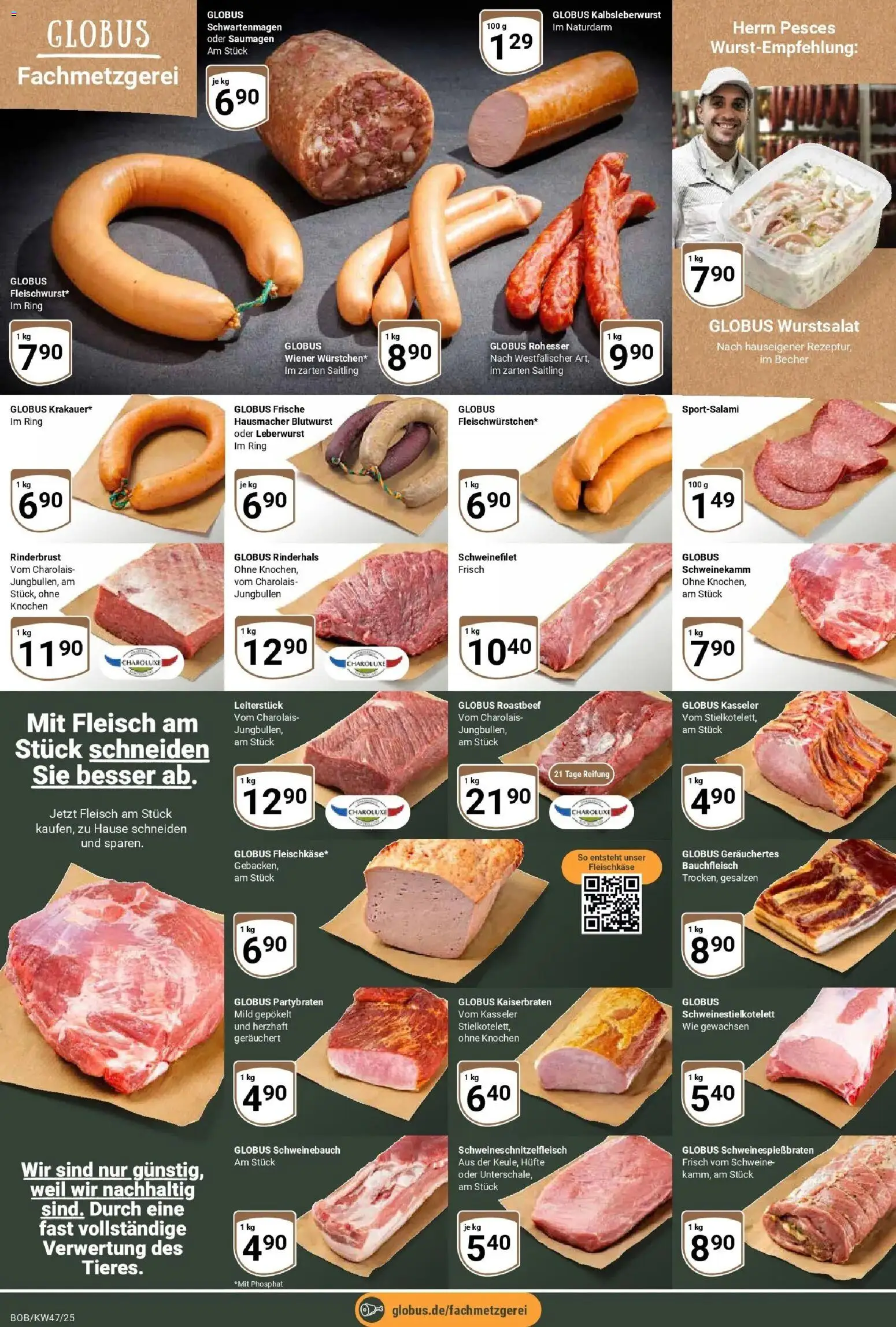 Globus prospekt Bobenheim-Roxheim	 (ab 17.11.2025) » Angebote online | Seite: 8 | Produkte: Schweinebauch, Roastbeef, Schweinefilet, Fleisch