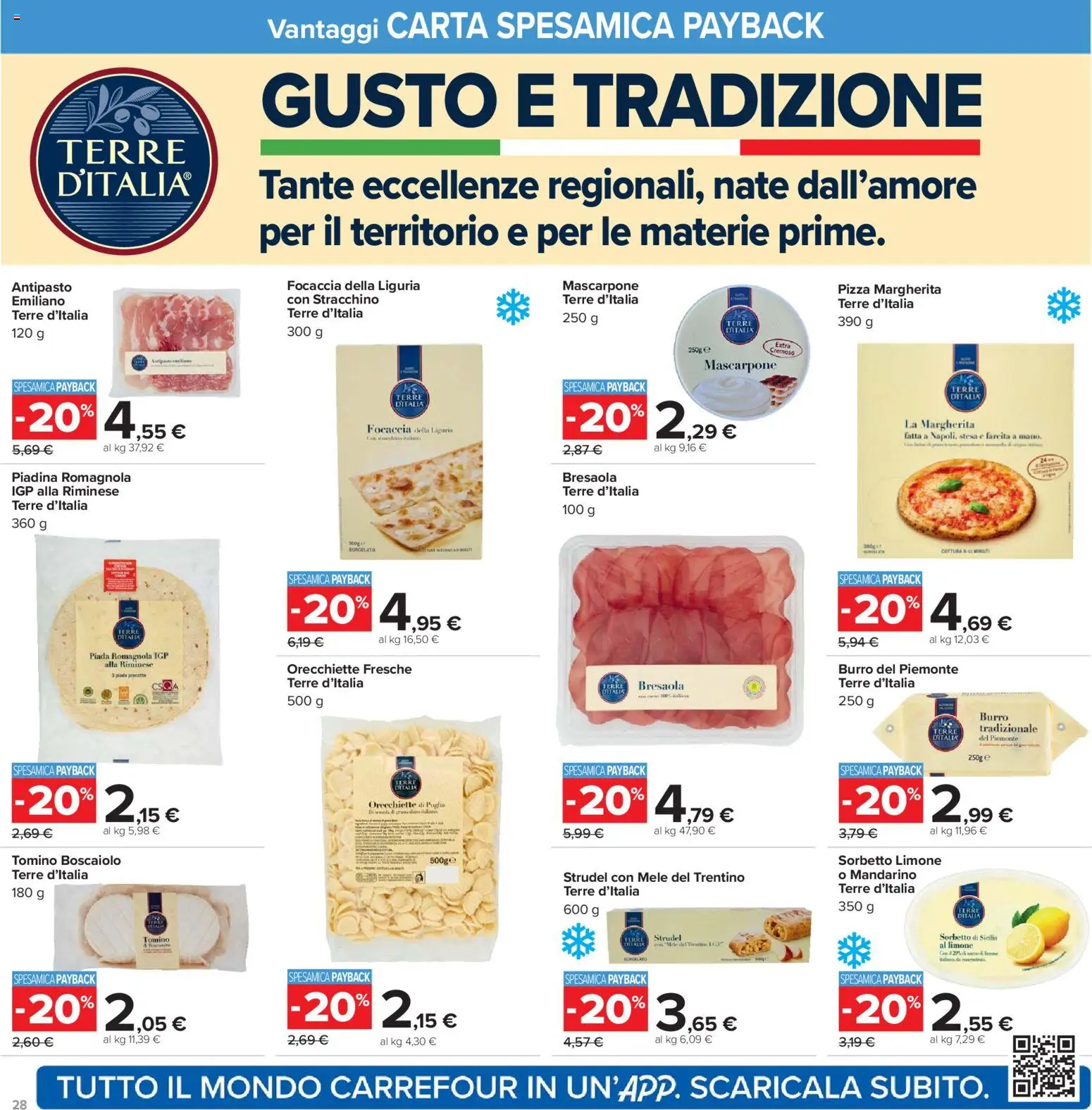 Volantino Carrefour del 24.03.2026 | Pagina: 28 | Prodotti: Bresaola, Sorbetto, Limone, Burro