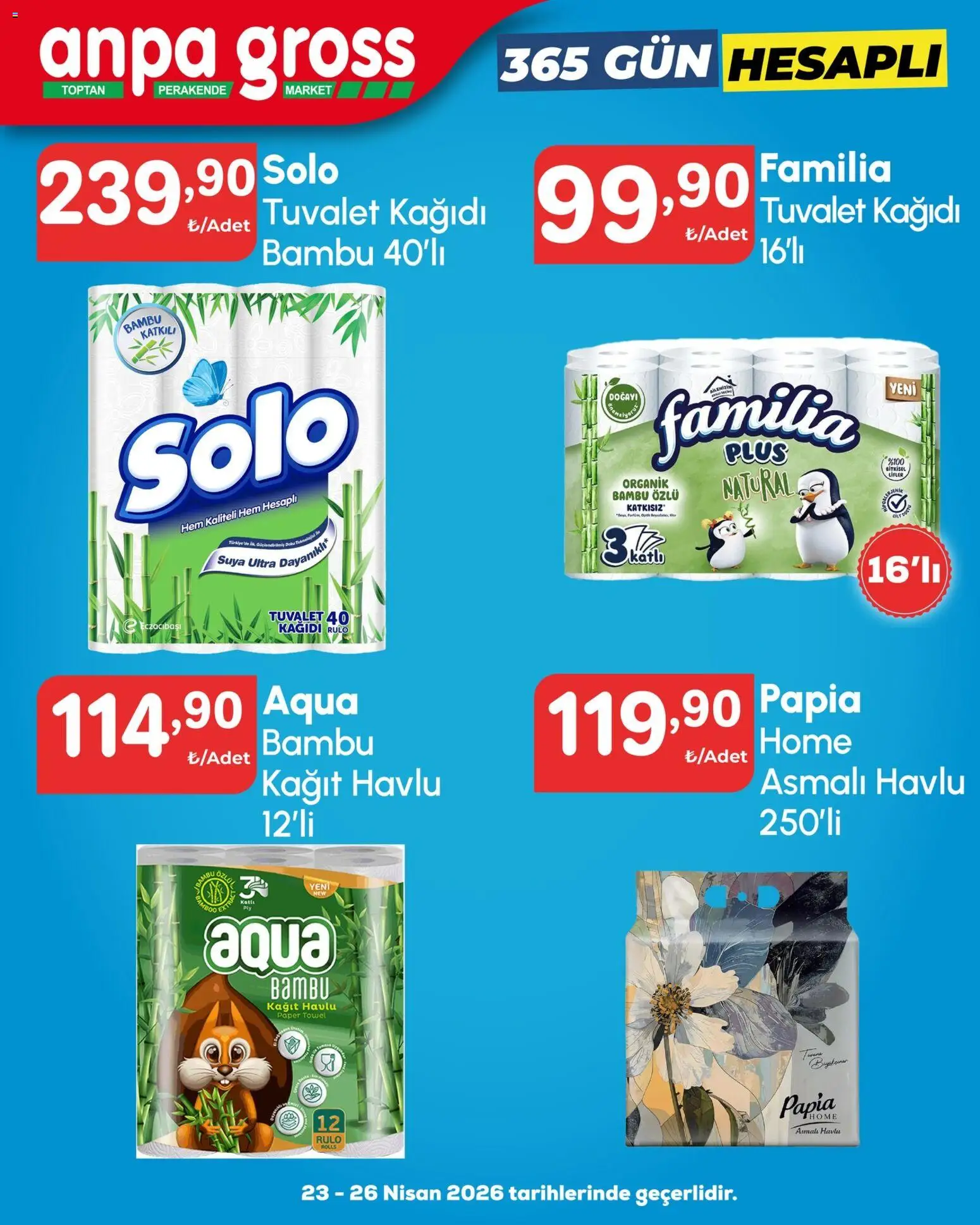 Anpa Gross Katalog - 23.04.2026 tarihinden itibaren geçerlidir | Sayfa: 17 | Ürünler: Tuvalet, Kağıt havlu, Tuvalet kağıdı