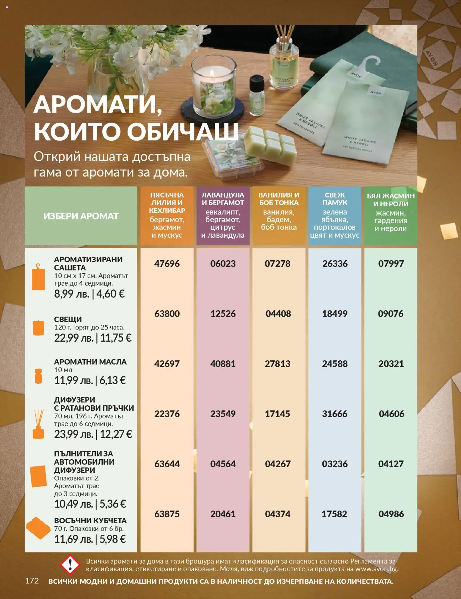 {H1} | Страница: 176 | Продукти: Calvados, Памук, Боб, Аромат