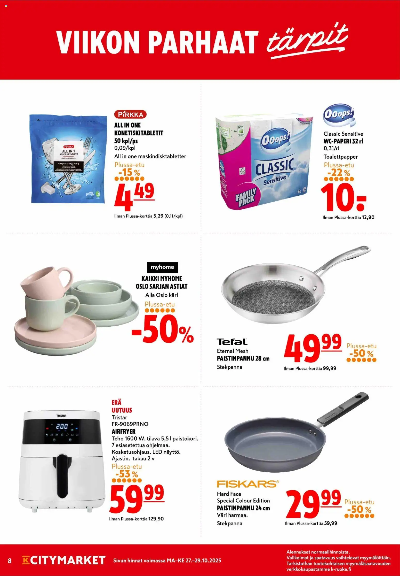 K-Citymarket tarjoukset – voimassa 27.10.2025 alkaen | Sivu: 8 | Tuotteet: Paistinpannu