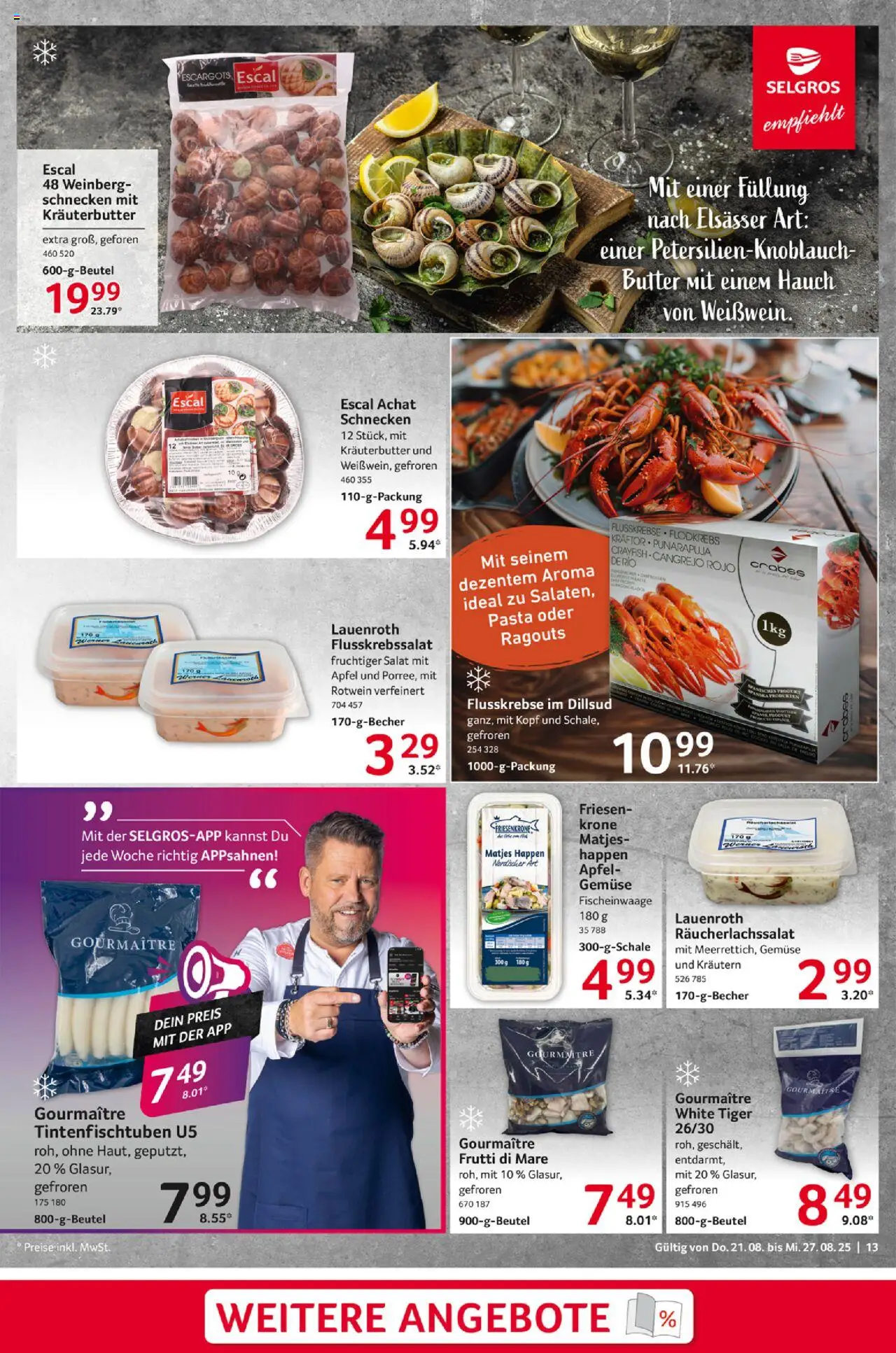 Selgros Prospekt 	 - gültig ab dem 21.08.2025 | Seite: 13 | Produkte: Butter, Rotwein, Gemüse, Pasta