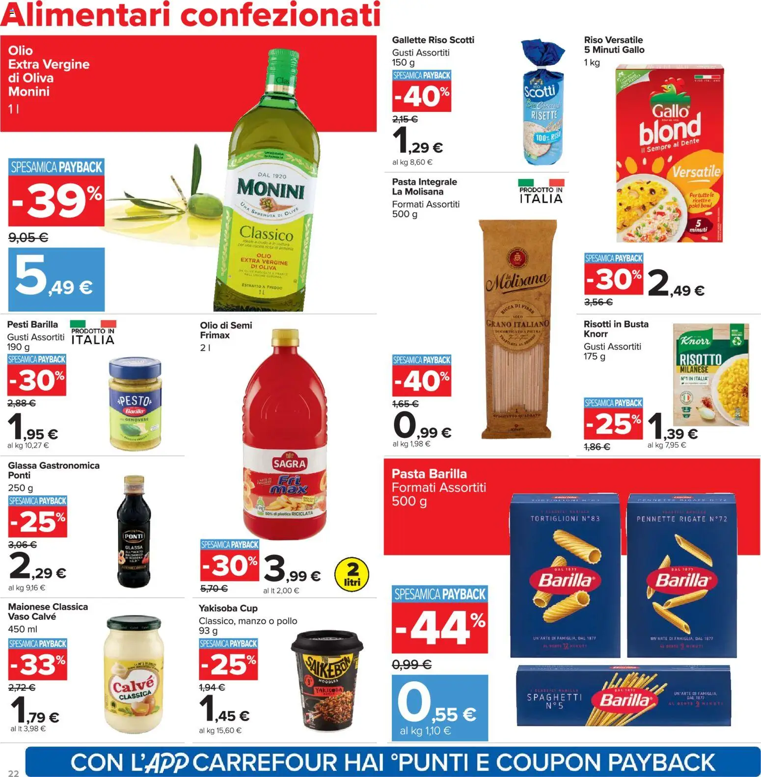 Volantino Carrefour del 24.03.2026 | Pagina: 22 | Prodotti: Riso, Olio, Gallette, Pesto