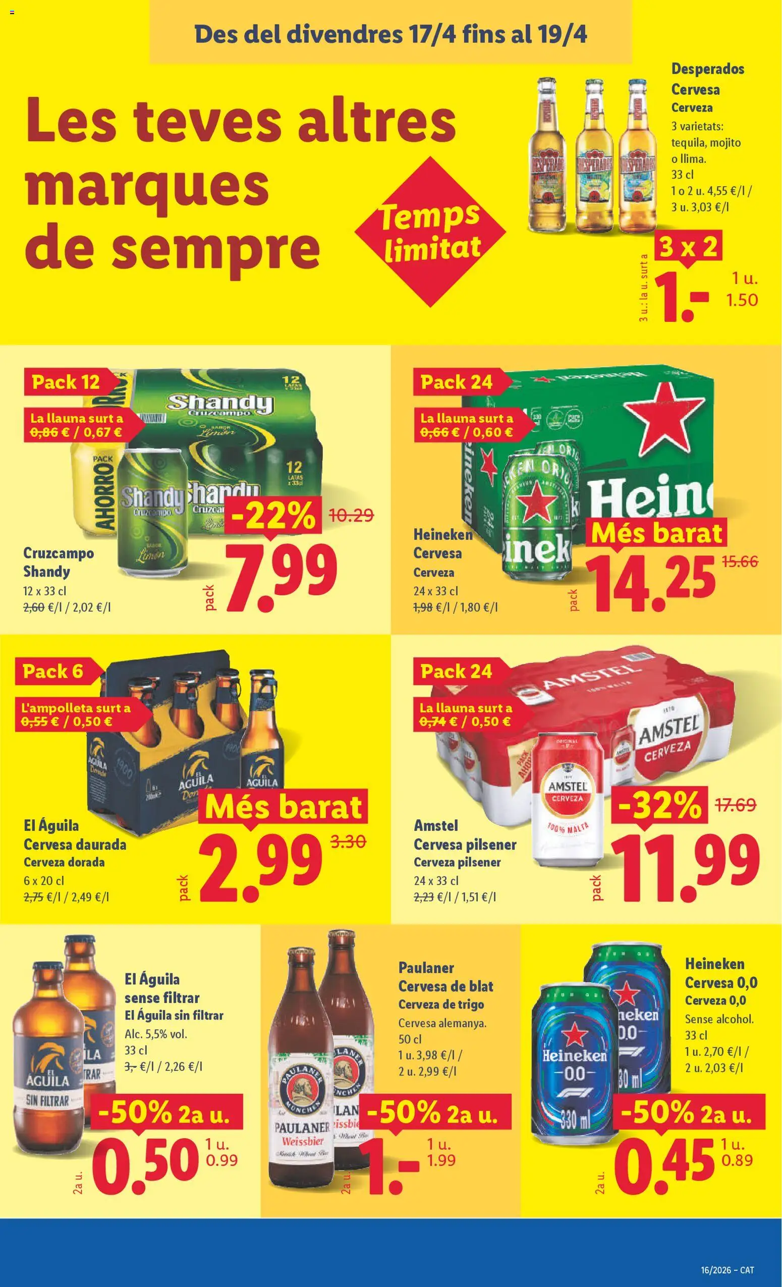 Lidl folleto │ válido desde el 13.04.2026 | Página: 35 | Productos: Cerveza, Παρμεζάνα, Σπανάκι