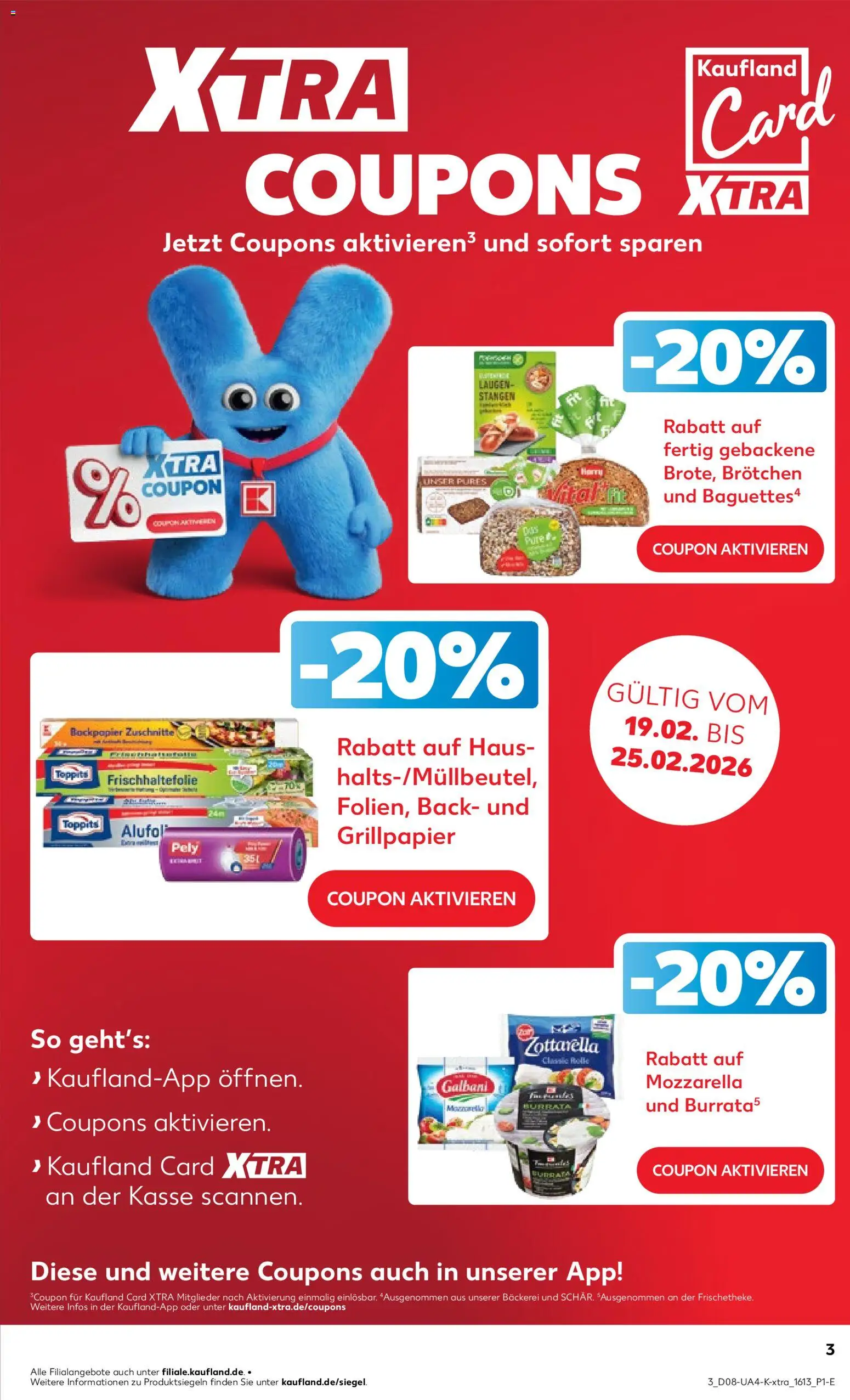 Kaufland prospekt Hannover	 – gültig ab 19.02.2026 | Seite: 3 | Produkte: Bäckerei, Mozzarella, Burrata