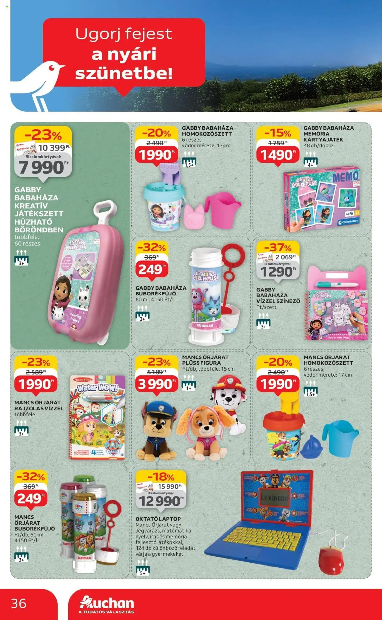 Auchan akciós ujság - amely érvényes a következő dátumtól: 12.06.2025 | Oldal: 36 | Termékek: Laptop, Plüss