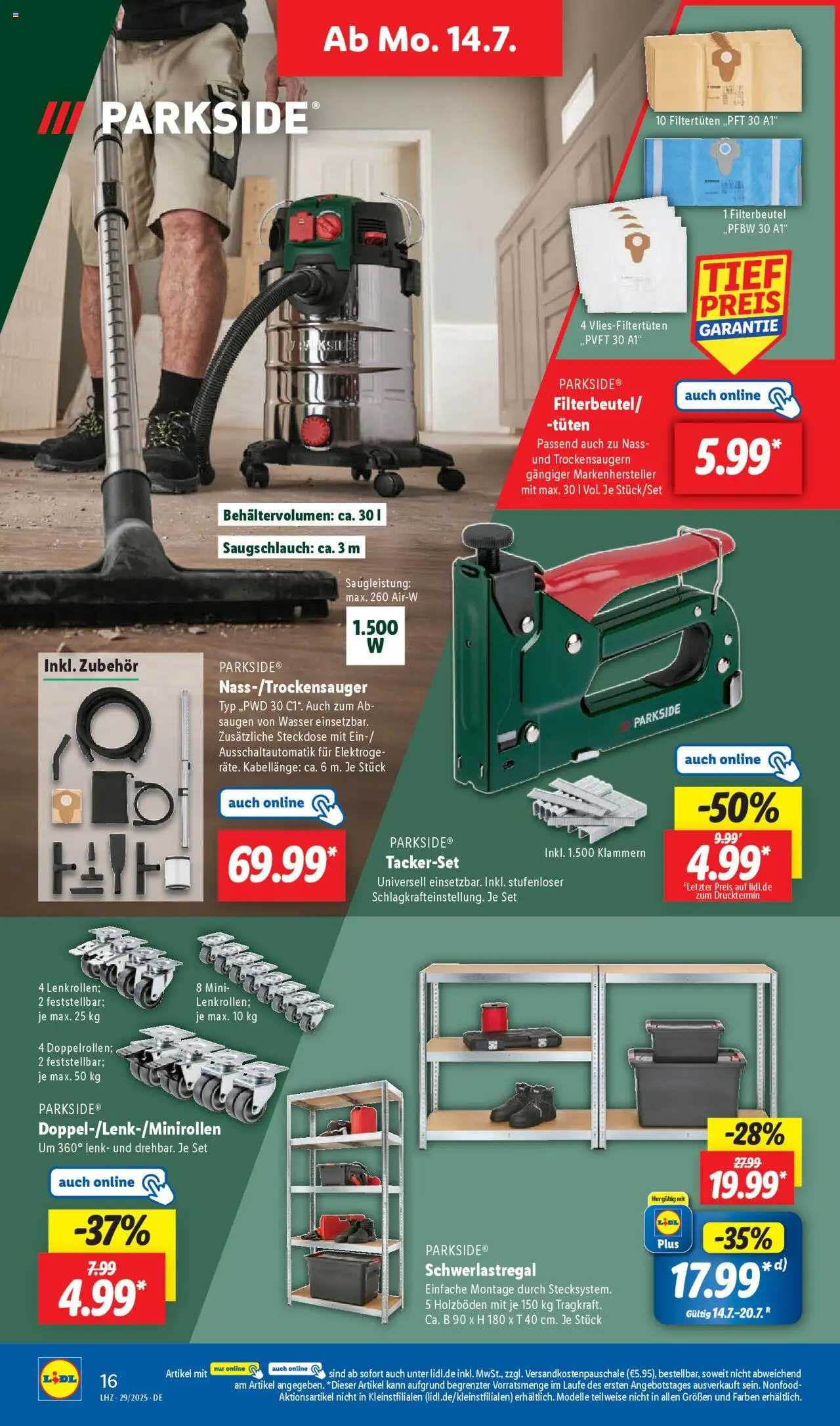 Lidl Prospekt Heppenheim - gültig ab dem 14.07.2025 | Seite: 22 | Produkte: Steckdose, Wasser, Schwerlastregal