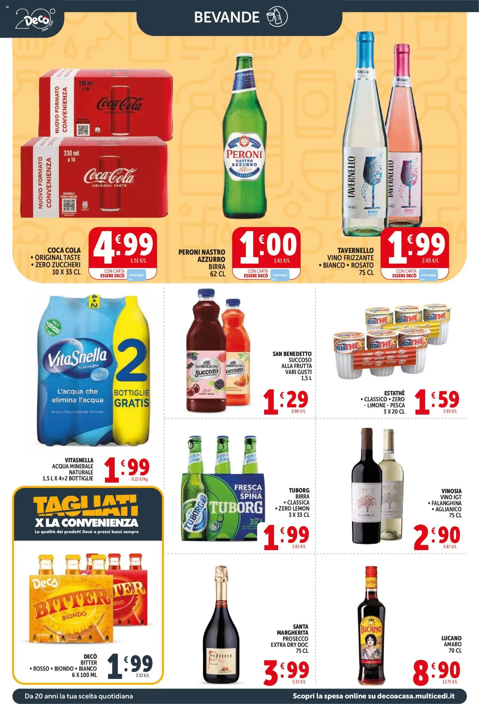 Volantino Decò del 21.04.2026 | Pagina: 10 | Prodotti: Birra, Pesca, Acqua minerale, Amaro