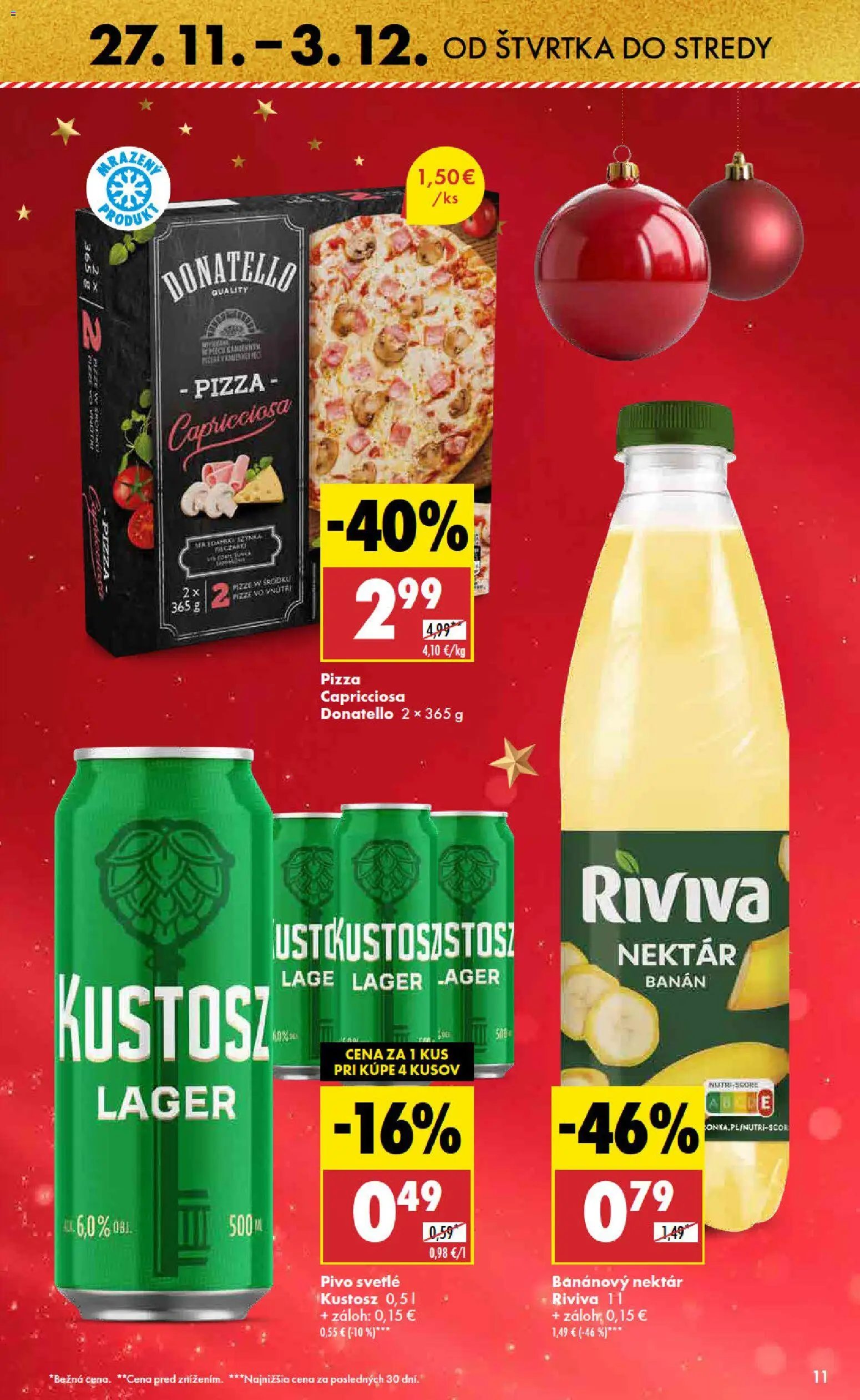 Nové Biedronka akcie – leták je platný od 27.11.2025 | Strana: 11 | Produkty: Pivo, Pizza