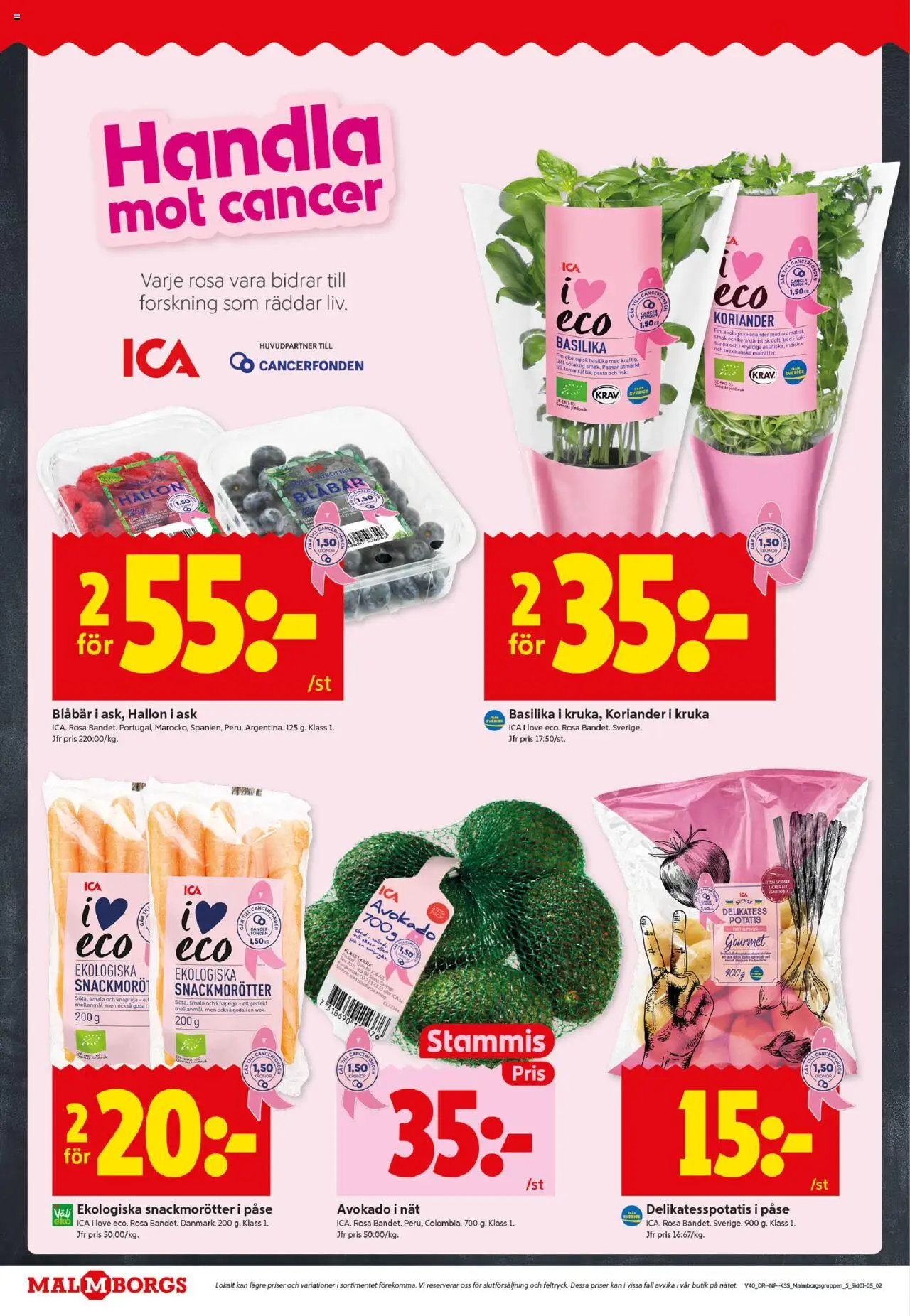 ICA Kvantum reklamblad aktuell från 29.09.2025 | Sida: 2 | Produkter: Potatis, Hallon, Blåbär, Koriander