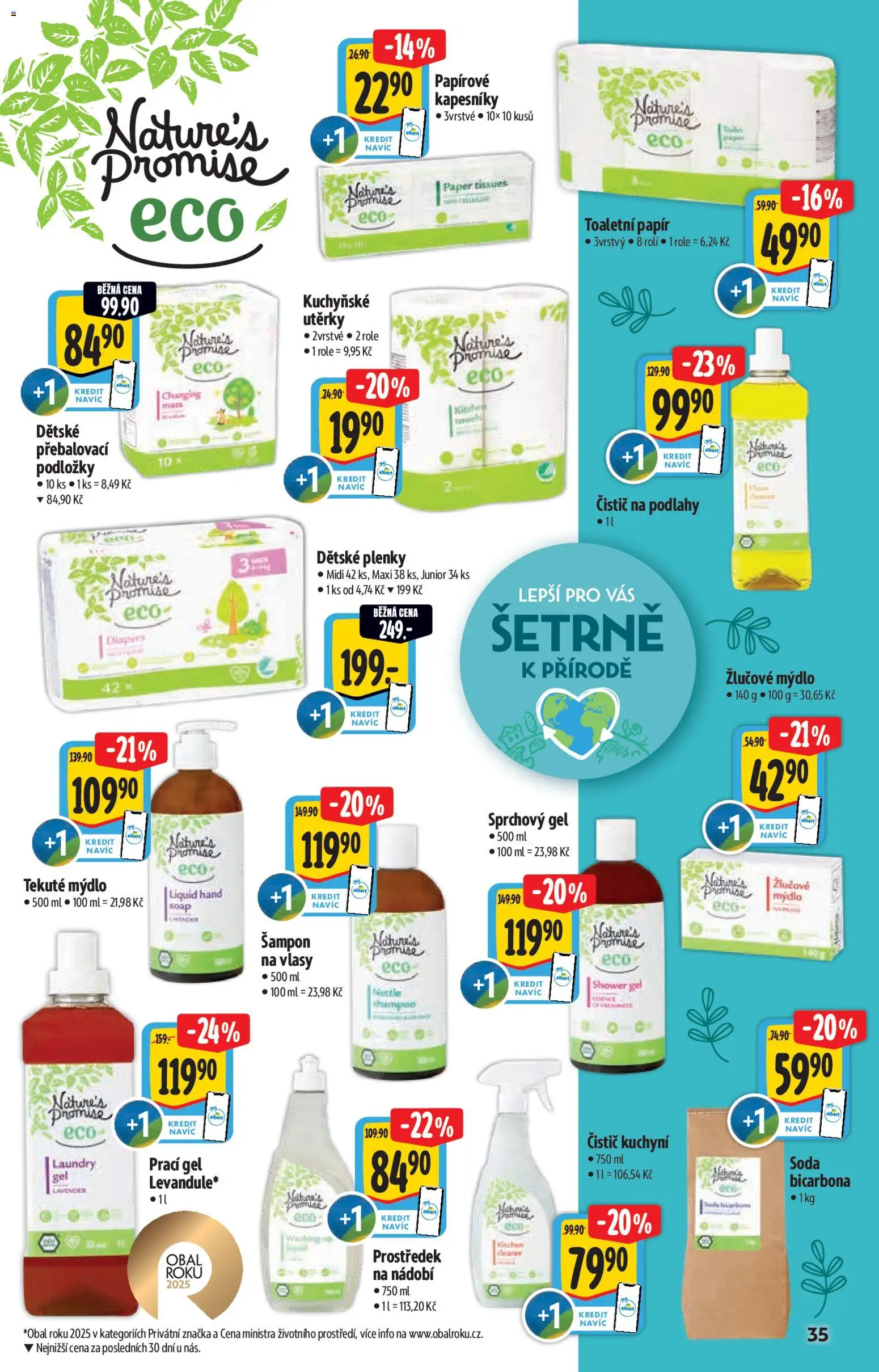 Albert katalog - Hypermarket od 14.01.2026 | Strana: 35 | Produkty: Mýdlo, Toaletní papír, Papírové kapesníky, Plenky