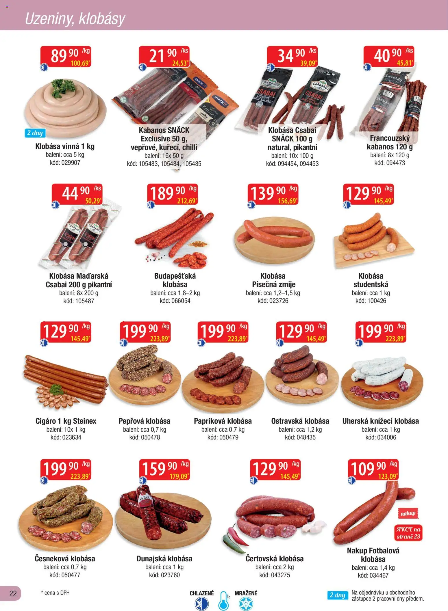 Astur & Qanto leták - Velkoobchod fresh 01/2026 od 01.01.2026 | Strana: 22 | Produkty: Klobása, Klobásy, Kabanos