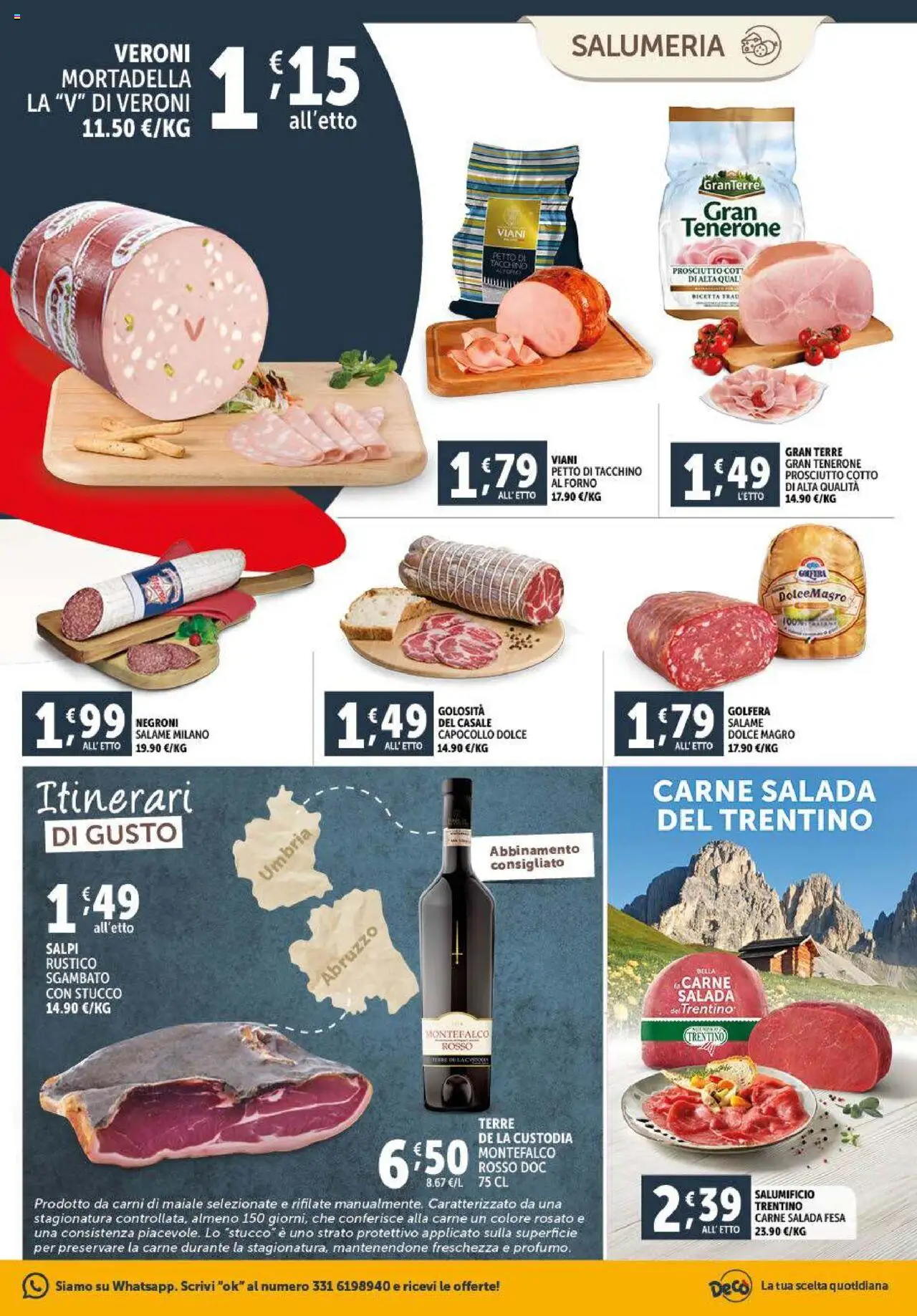 Volantino Decò del 23.09.2025 | Pagina: 3 | Prodotti: Prosciutto Cotto, Salame, Tacchino, Mortadella